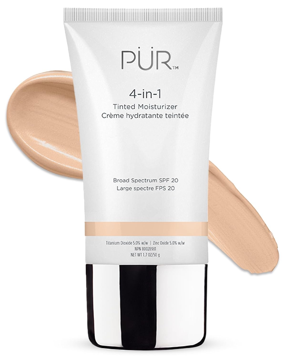 PÜR MINERALS 4-in-1 Tinted Moisturizer With SPF 20 – Hydrating Face Moisturizer, Primer, & Foundation With Shea Butter, Aloe Vera & Vitamin B3 – Vegan Friendly – Free of Paraben, Gluten & BPA