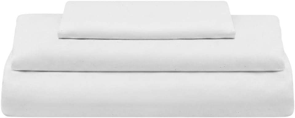 Organic Cotton Twin Sheets Set – 100% Organic Cotton, GOTS Certified, 400 Thread Count, Deep Pocket, Chemical-Free, Soft Sateen Weave, Hypoallergenic, All-Season, Breathable Sheet Set (Twin – White)