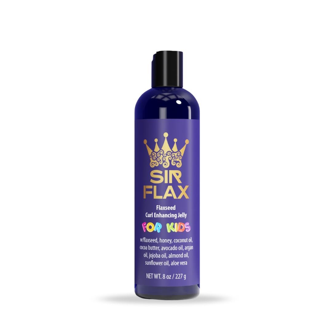 Flaxseed Curl Enhancing Jelly (Kids) for kids’ curls & coils, curl defining gel, anti-frizz, curl moisturizing, light hold, natural, organic ingredients, alcohol-free with flaxseed extract