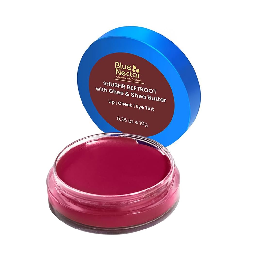 Blue Nectar Organic Beetroot Lip Tint Balm with Ghee & Shea Butter