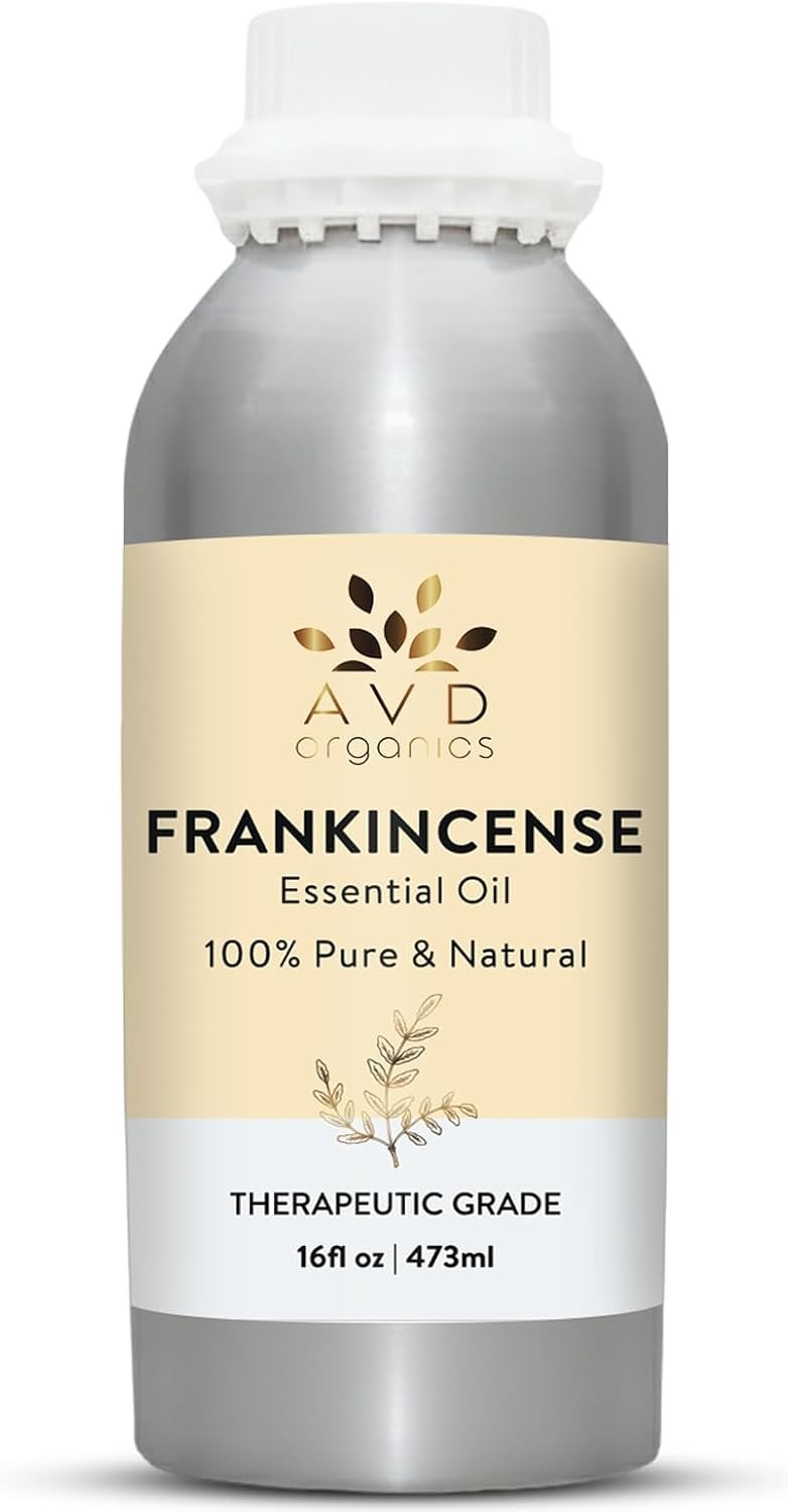 AVD Organics Frankincense Essential Oil 16 fl oz – 100% Pure Therapeutic Grade Frankincense Oil | for Diffuser, Aromatherapy, Massage, Skin Care, Soap & Candle Making, | Premium Quality | (473 ml)
