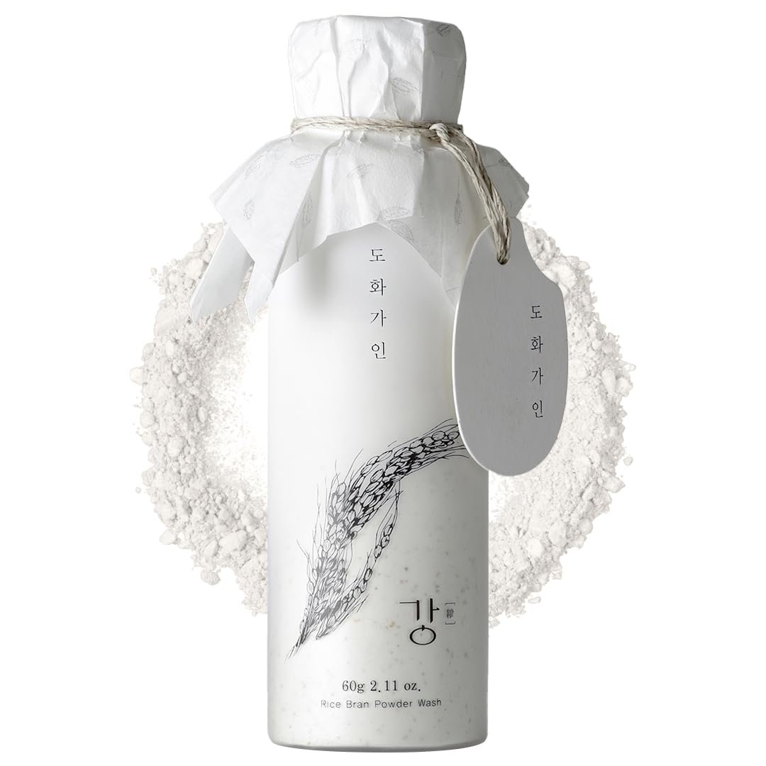 Rice Bran Powder Wash | Gentle Exfoliating Face Wash for Sensitive Skin | Vegan Enzyme Face Scrubber & Exfoliator for Sebum Control – Product of Korea | 60 g (2.1 oz)