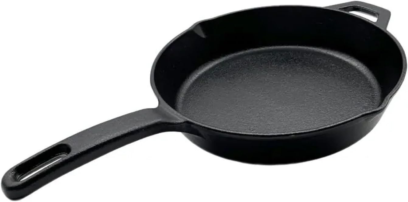 Nexgrill 10″ Pre-Seasoned Cast Iron Skillet, Heavy-Duty Round Frying Pan