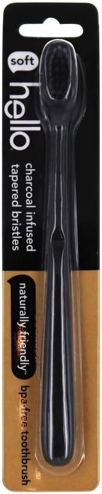 Hello BPA Free Charcoal Bristle Toothbrush – Soft – 1ct Black