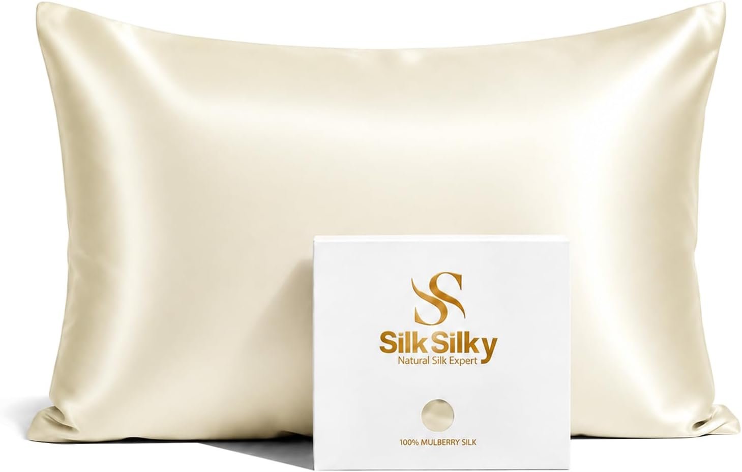 SilkSilky 30 Momme Pure Organic Silk Pillow Cases for Hair & Skin Standard