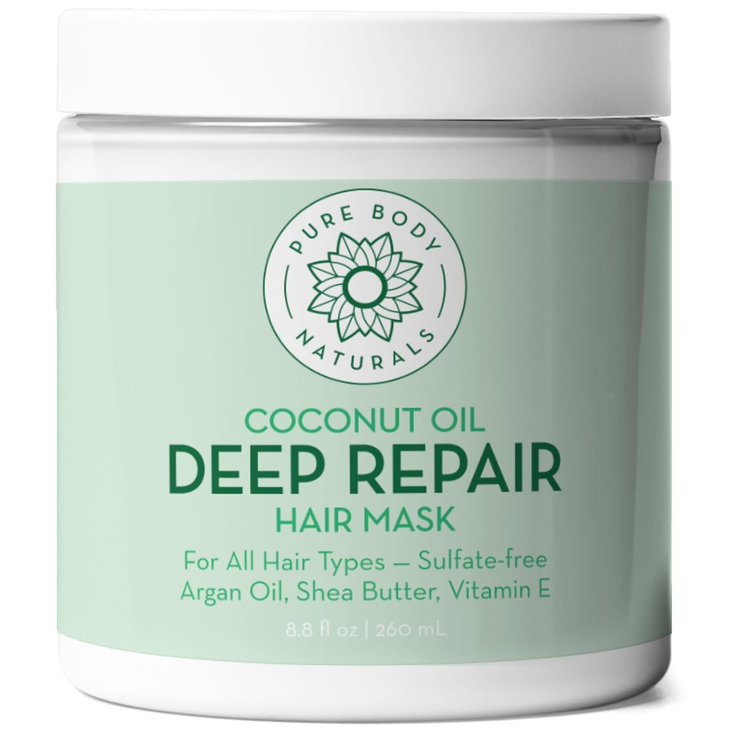 Coconut Oil Hair Mask, Deep Conditioner for Color Treated Hair, 8.8oz