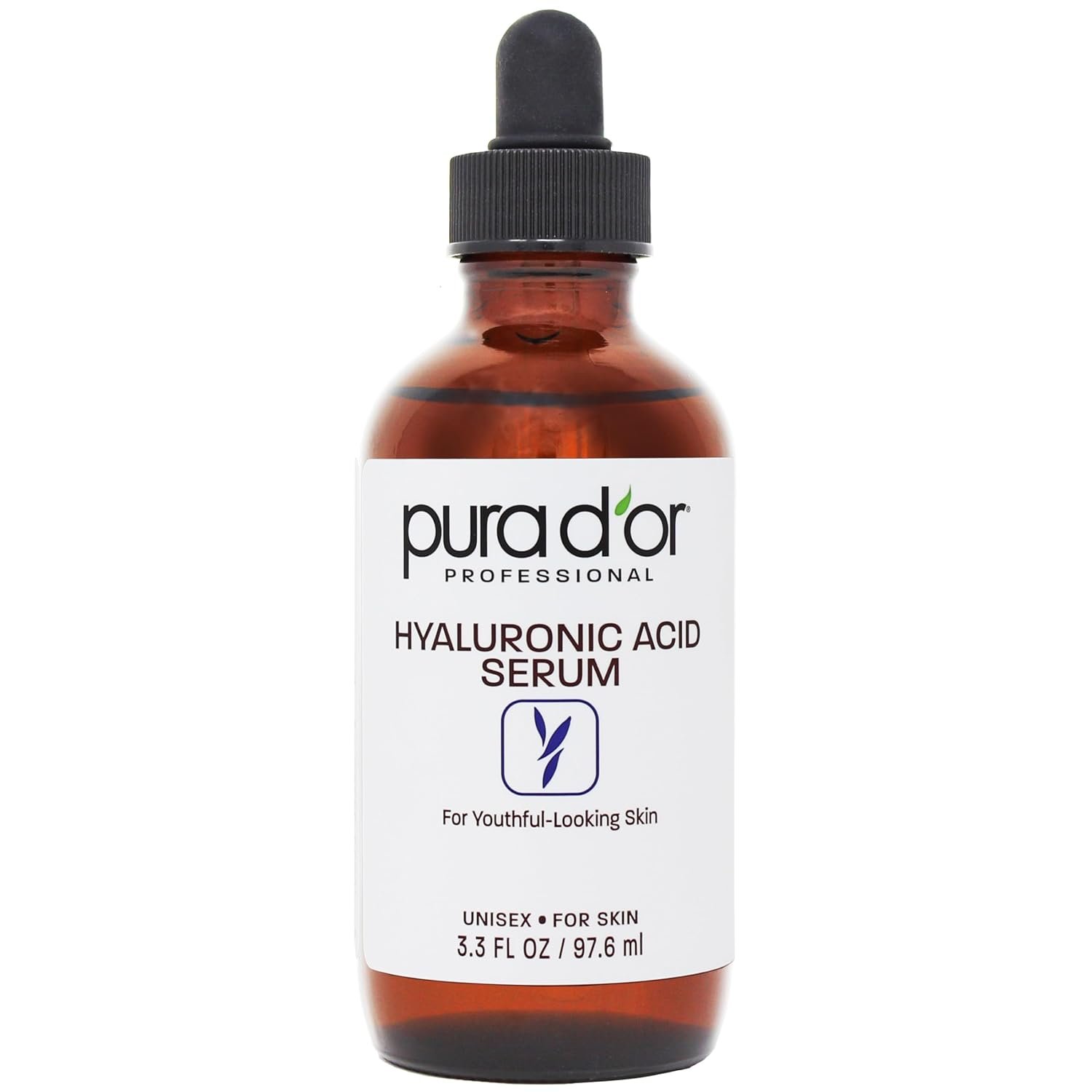PURA D’OR Hyaluronic Acid Facial Serum for Deep Hydration & Plumping, 3.3oz