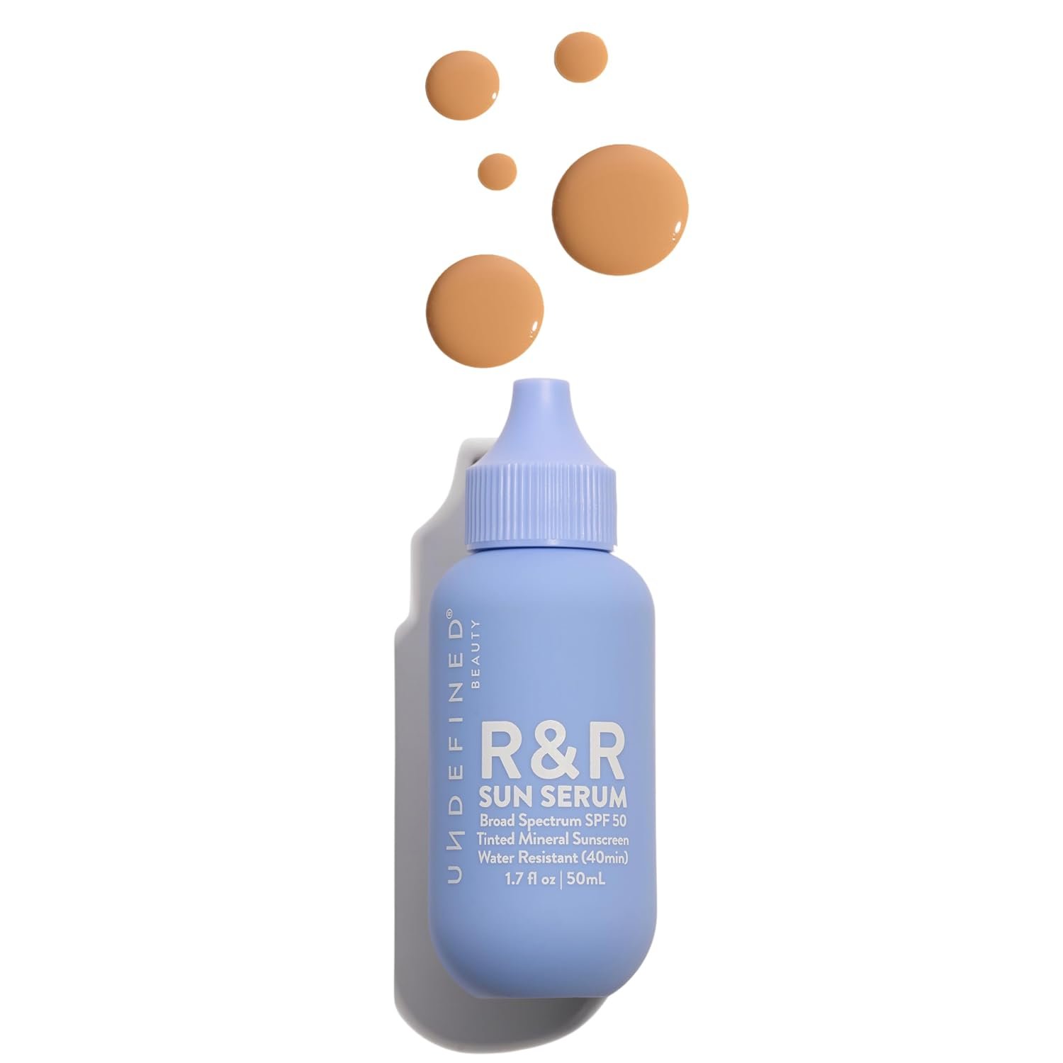 Undefined R&R Sun Serum SPF 50 PA++++ Tinted Mineral Sunscreen with Niacinamide, Water Resistant Broad Spectrum Protection & Blue Light Defense (Medium Tint)