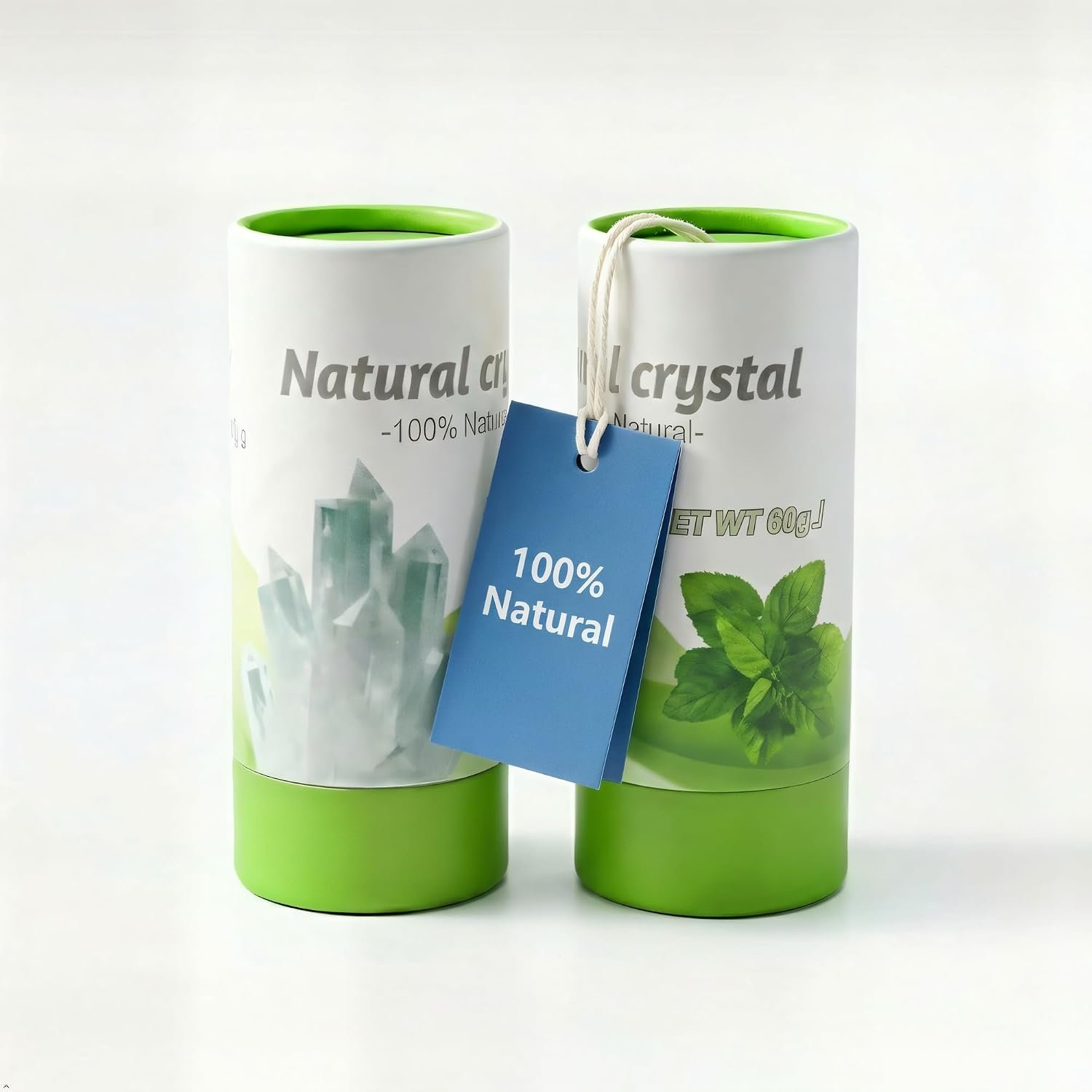 Natural Crystal Deodorant Stick – 100% Pure Potassium Alum Mineral Salt Stone for Men & Women, Aluminum-Free & Unscented, Non-Staining Odor Protection, Piedra de Alumbre, 60gm. (60gm)