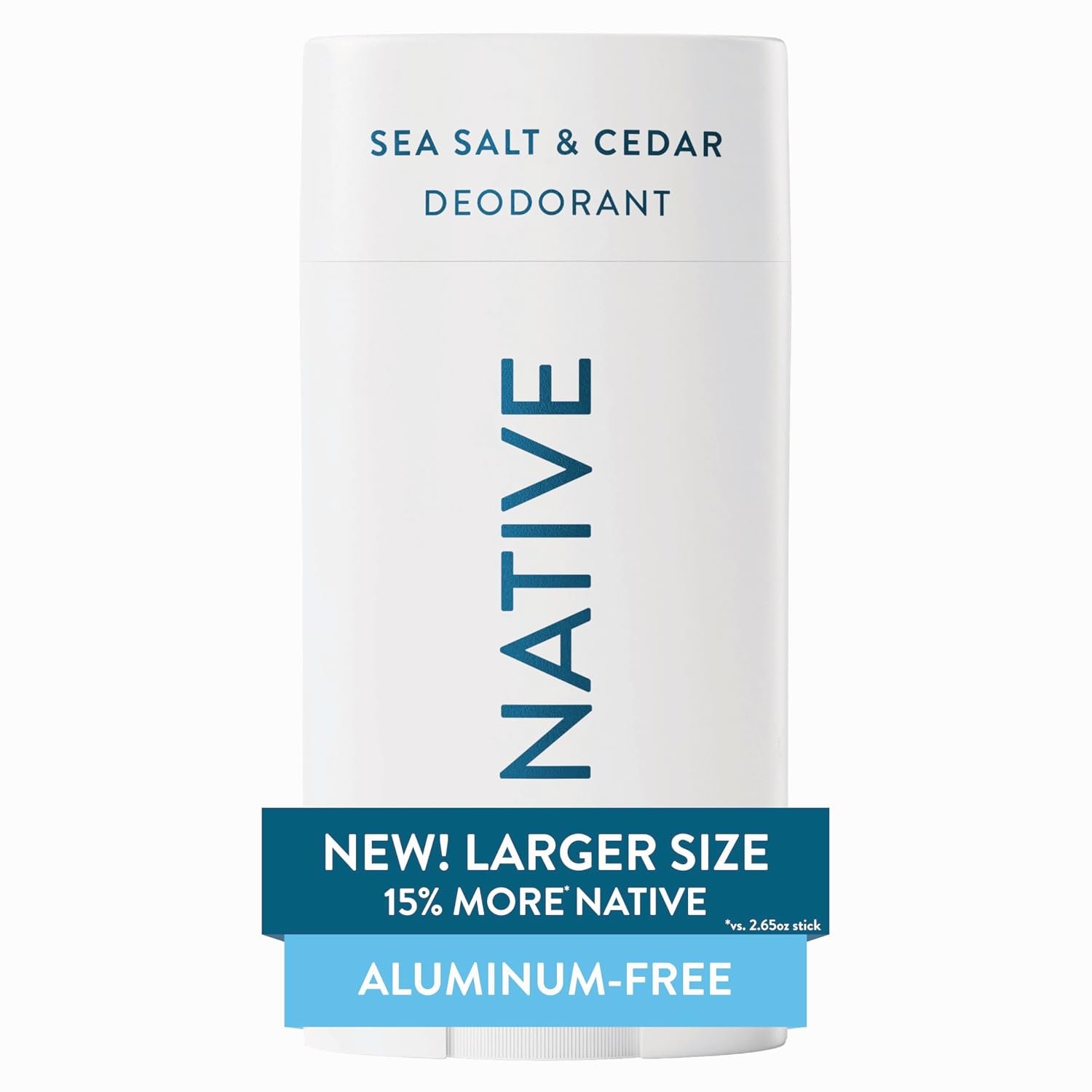 Native Aluminum-Free Deodorant for Women & Men, Sea Salt & Cedar, 3.1oz