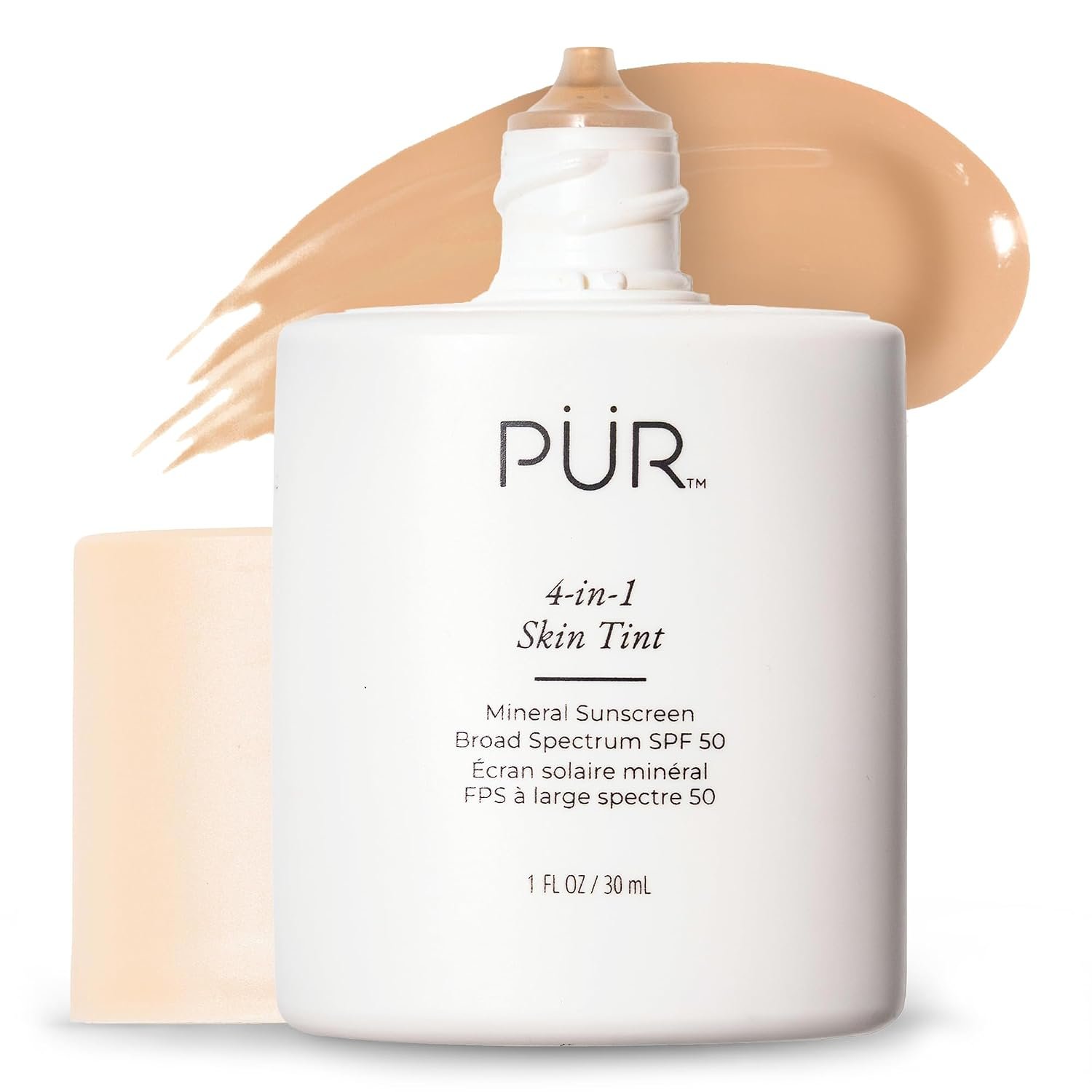PÜR MINERALS Tinted Sunscreen for Face, 4-in-1 Skin Tint – Broad Spectrum Mineral Sunscreen, SPF 50 – Tinted Facial Moisturizer, Primer & Foundation for Sun Protection – Lightweight, Buildable