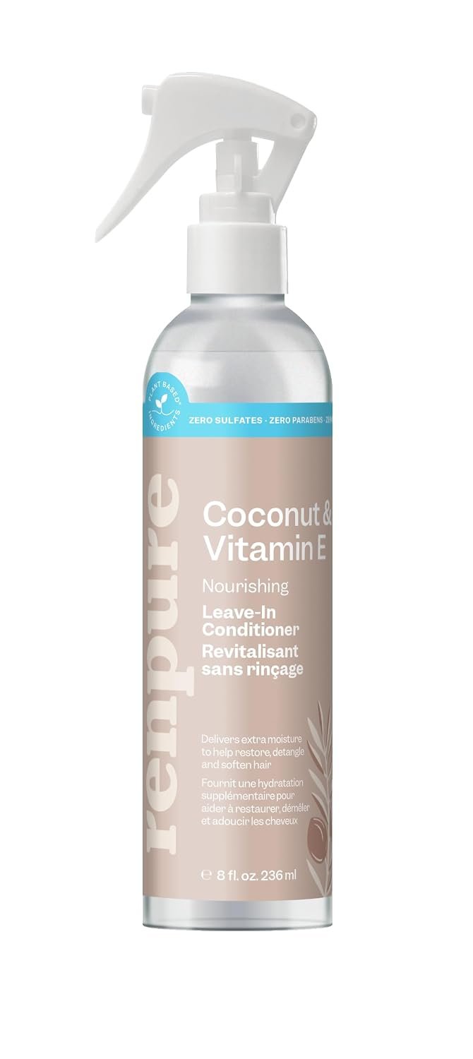 RENPURE Coconut & Vitamin E Leave-In Conditioner for Dry/Normal Hair 8oz