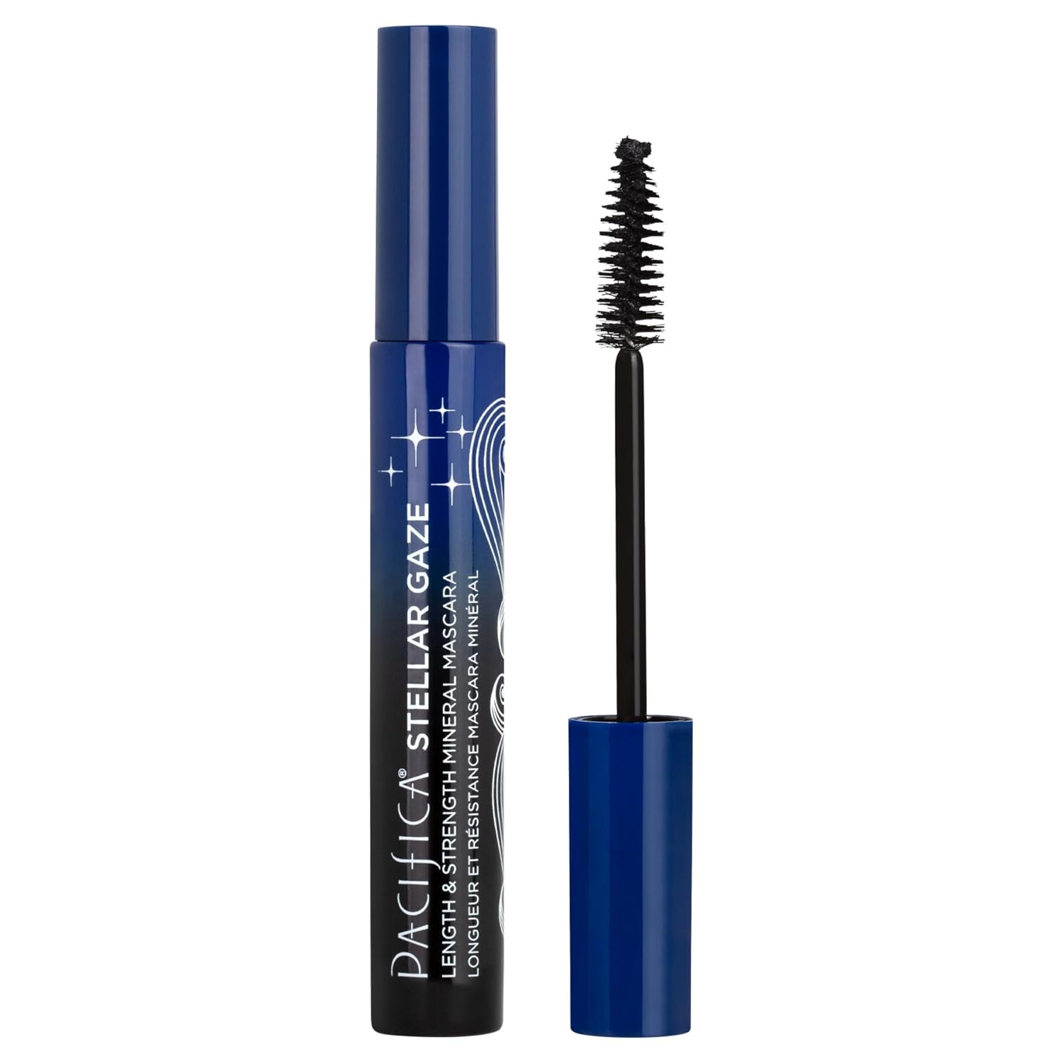Pacifica Stellar Gaze Mascara (Supernova Black, Glass Vial) – Length & Strength Formula with Coconut & Vitamin B, Sustainable Packaging, Vegan