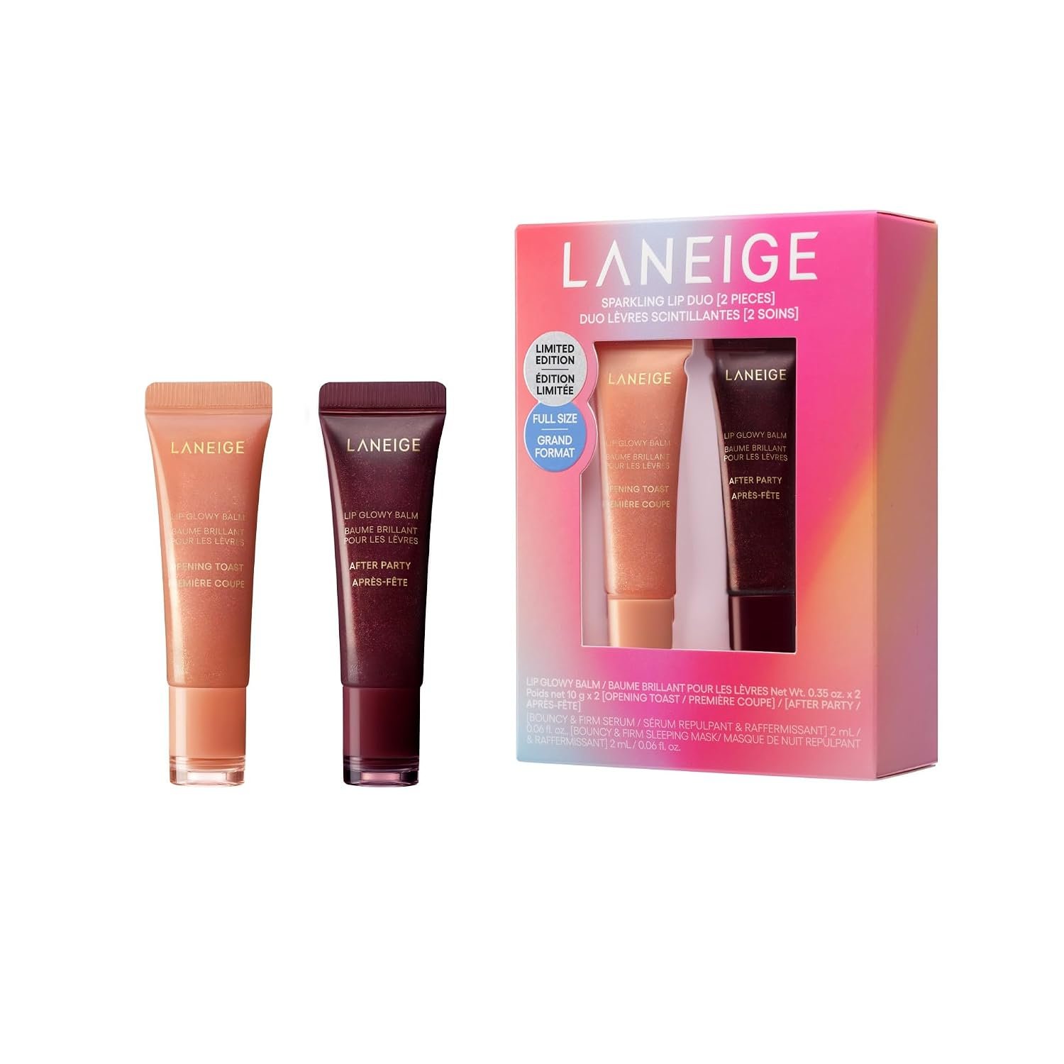 LANEIGE Lip Glowy Balm | Sheer Tinted Lip Treatment Balm Tube