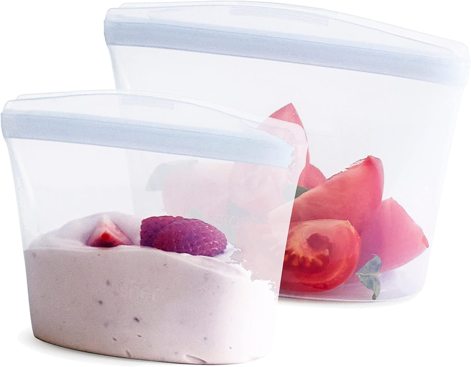 Stasher Premium Reusable Silicone Food Storage Bags, 2-Pack, Clear