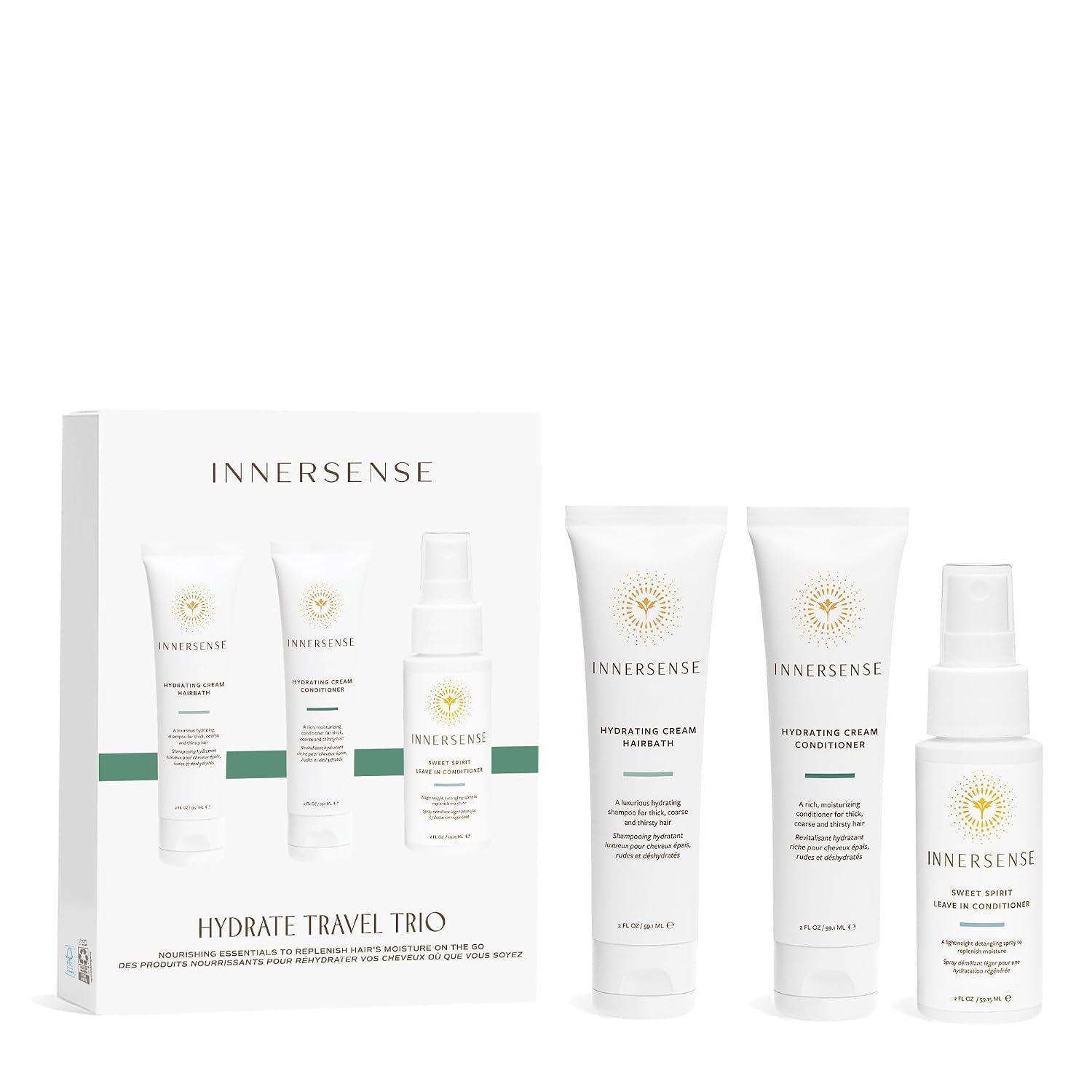 INNERSENSE Organic Beauty – Hydrating Trio Travel Set (2 oz each)