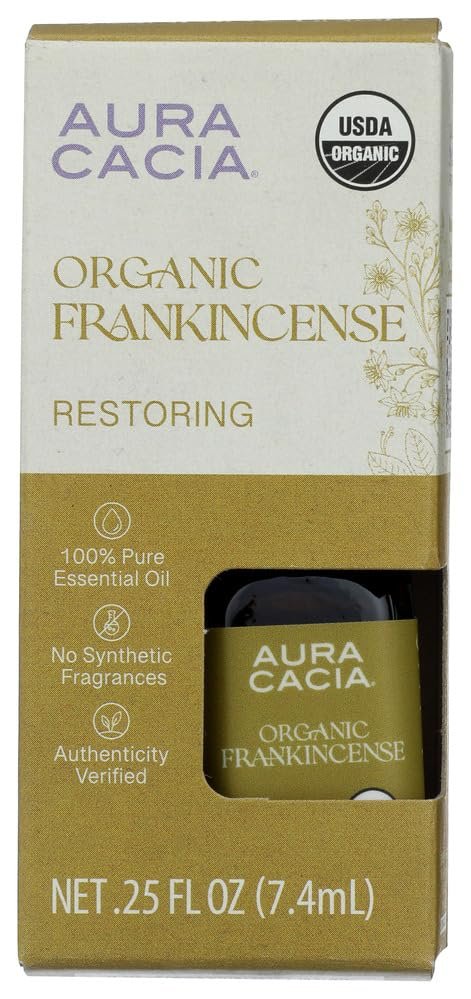 Aura Cacia, Organic Frankincense Essential Oil, 0.25 Fl Oz