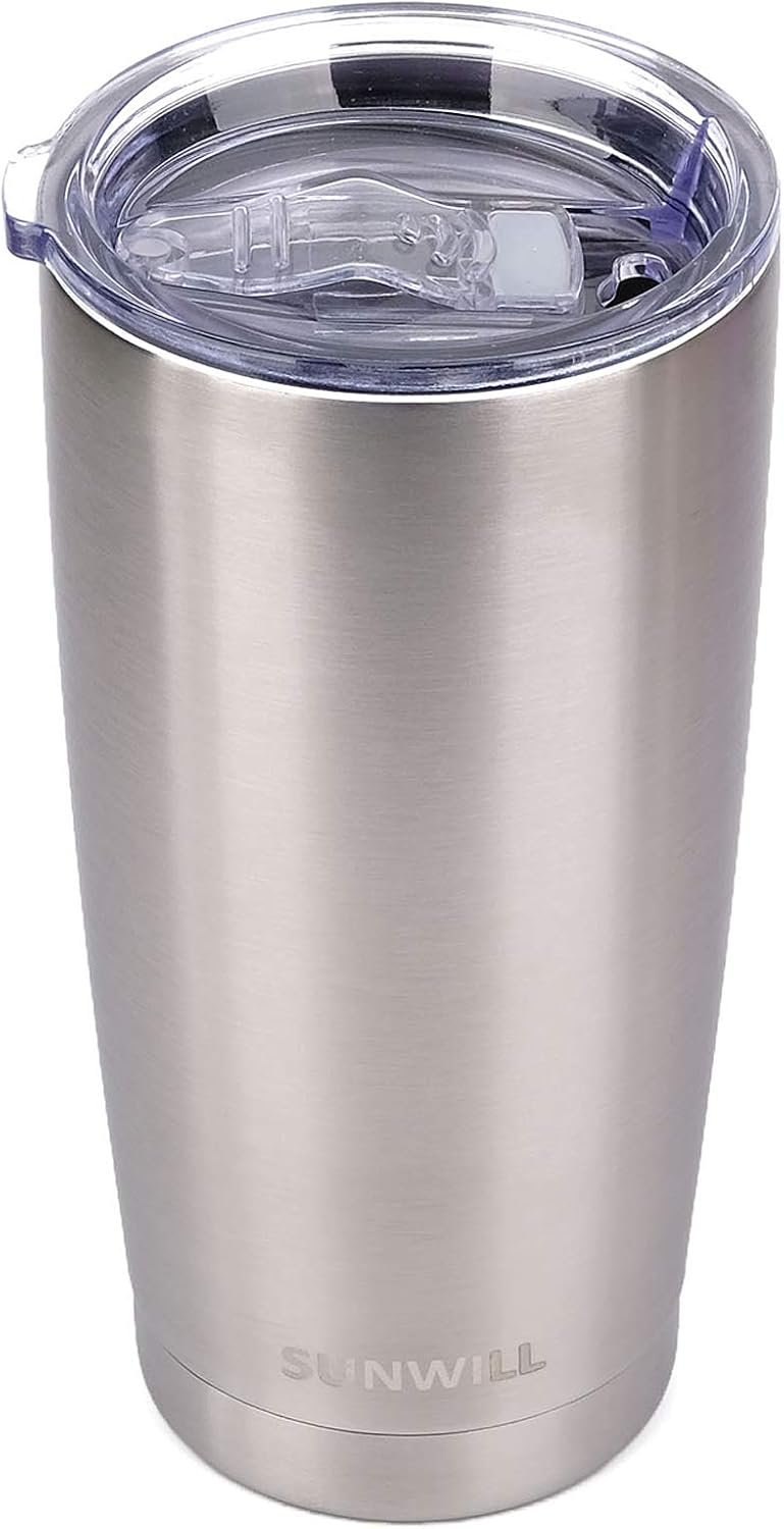 SUNWILL Coffee Tumbler, 20 oz Insulated Travel Mug Stainless Steel