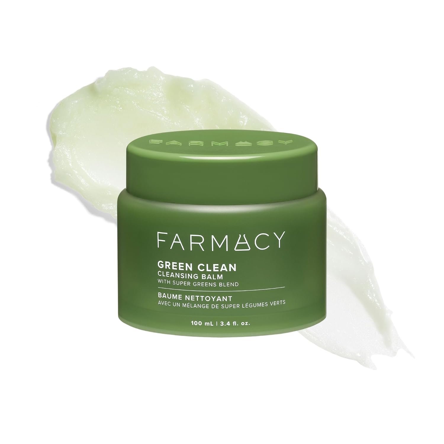 Farmacy Makeup Remover Cleansing Balm – Green Clean Waterproof Makeup Remover Balm + Oil Cleanser for Face – Gently Melts Make Up + SPF – Hydrates + Softens Skin with Super Greens + Papaya (100ml)