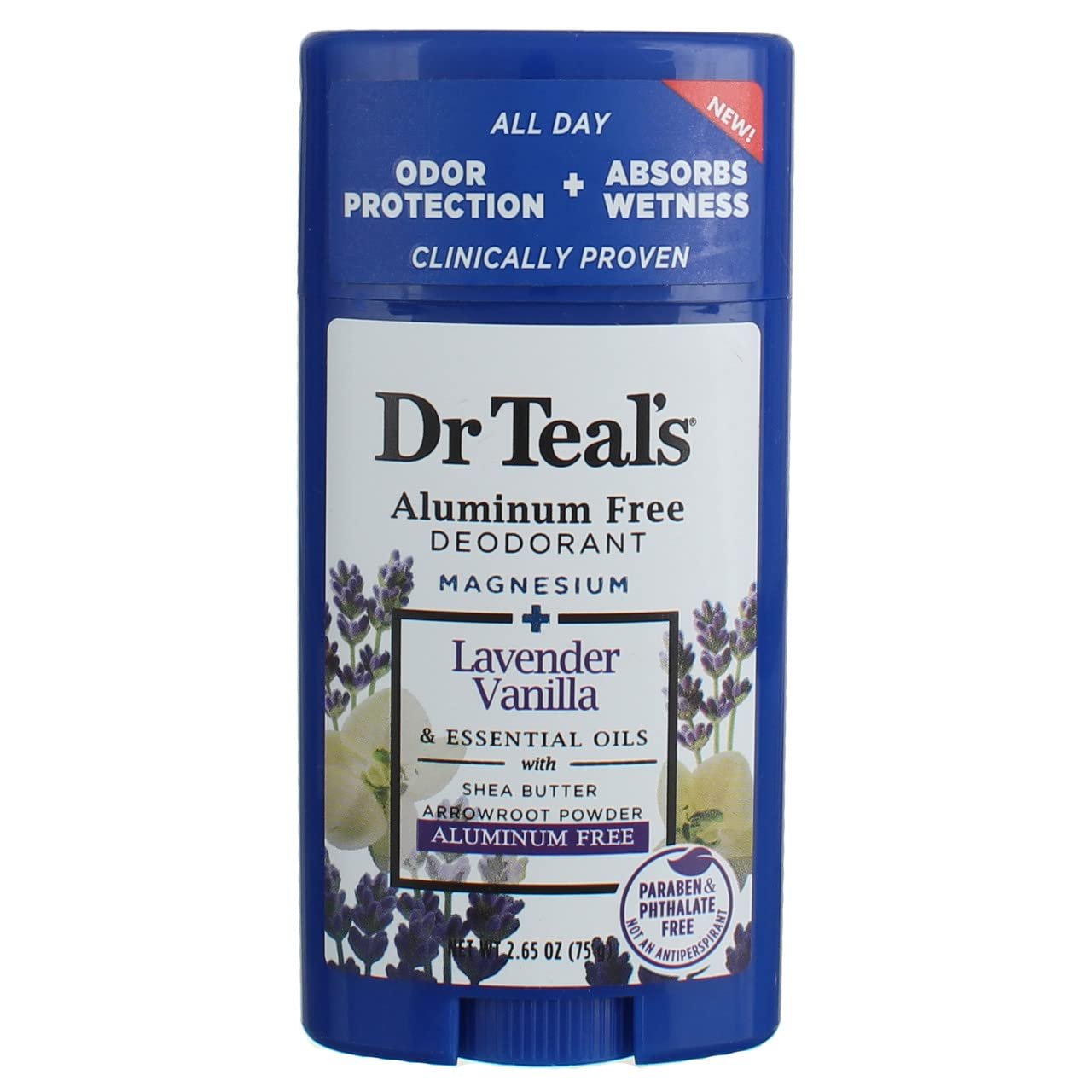 Dr. Teal’s Vanilla Lavender Deodorant Gift Set (2 Pack, 2.65oz Ea.) – Shea Butter & Arrowroot Powder Absorb Moisture & Leave Skin Clean & Healthy