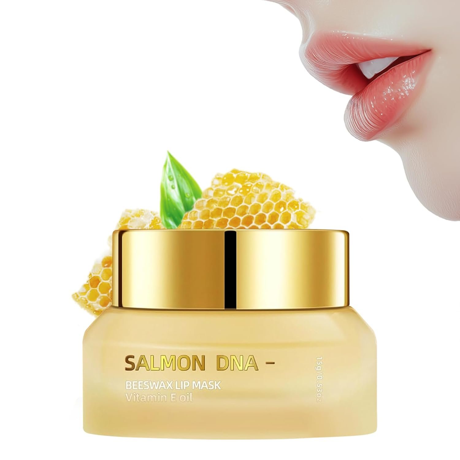 PDRN Lip Sleeping Mask with Salmon DNA & Honey,Skin Care Hydrating Lip Balm for Daily & Overnight Moisturizing, Brightening & Smoothing, 15g/0.53oz.