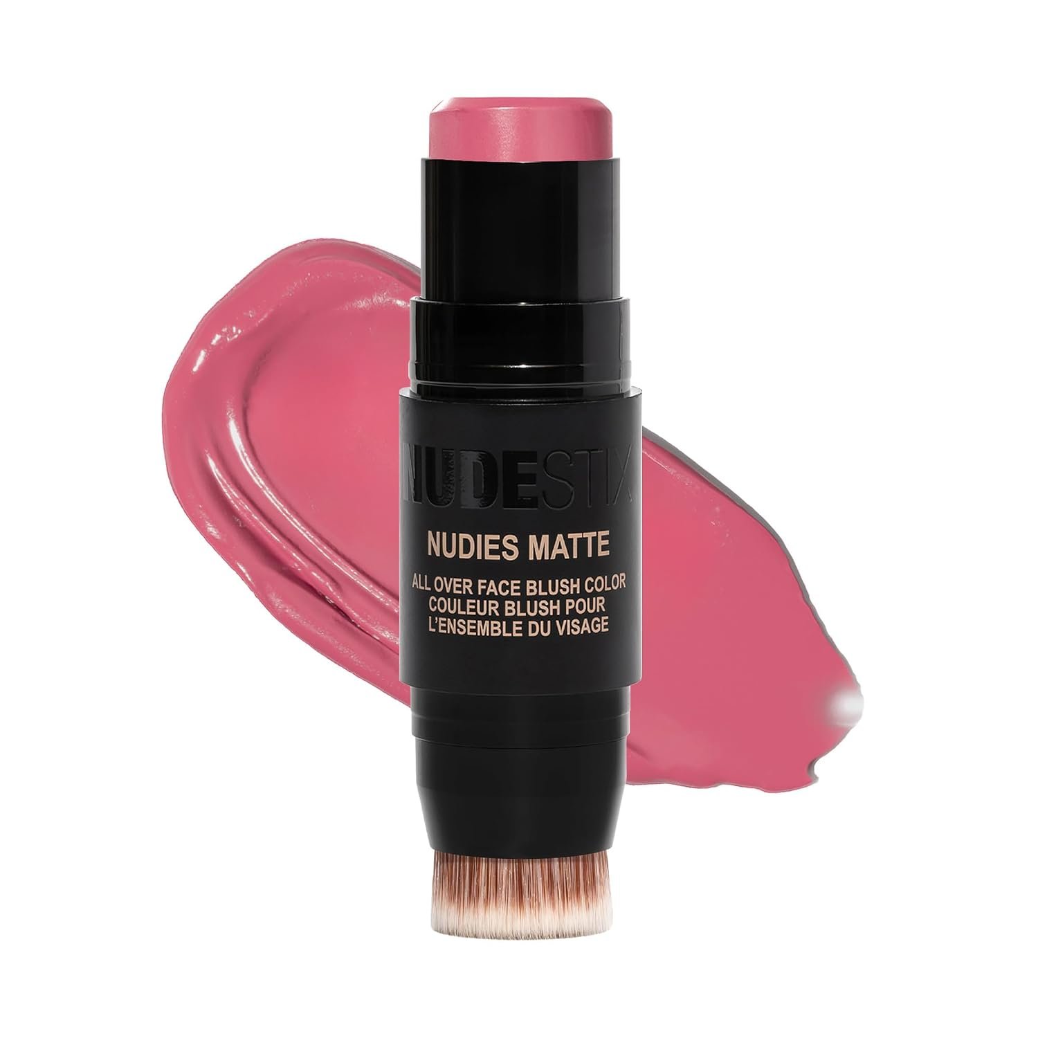 Nudestix Nudies Blush Stick – 3-in-1 Cream Blush for Cheeks, Eyes & Lips with Built-In Brush | Soft Matte Finish for a Natural Flush