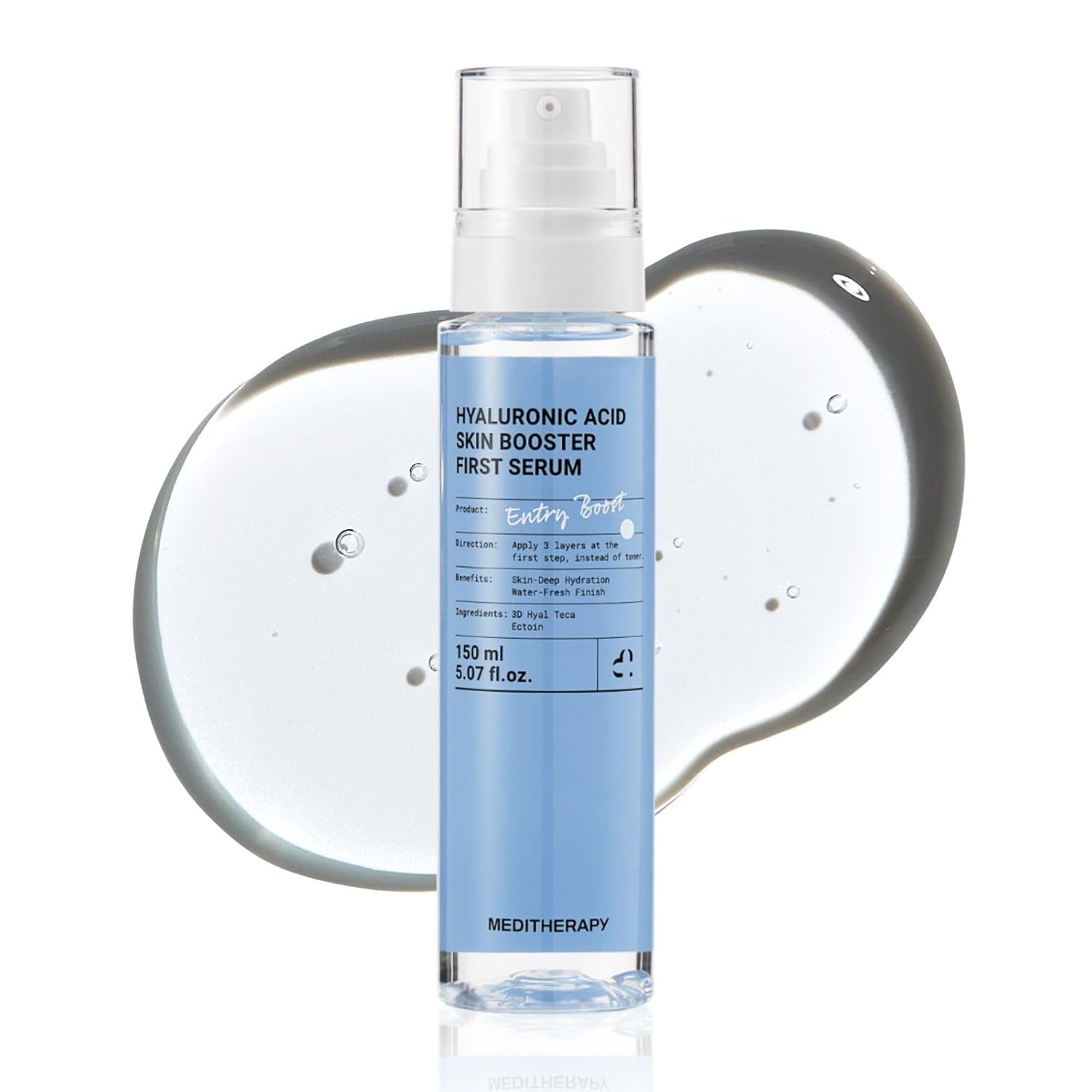 MEDITHERAPY Hyaluronic Acid Serum 5.07 fl oz | Korean Facial Serum for Plump Dewy Glass Skin, Deep Hydrating Moisture for All Skin Types, K-Beauty