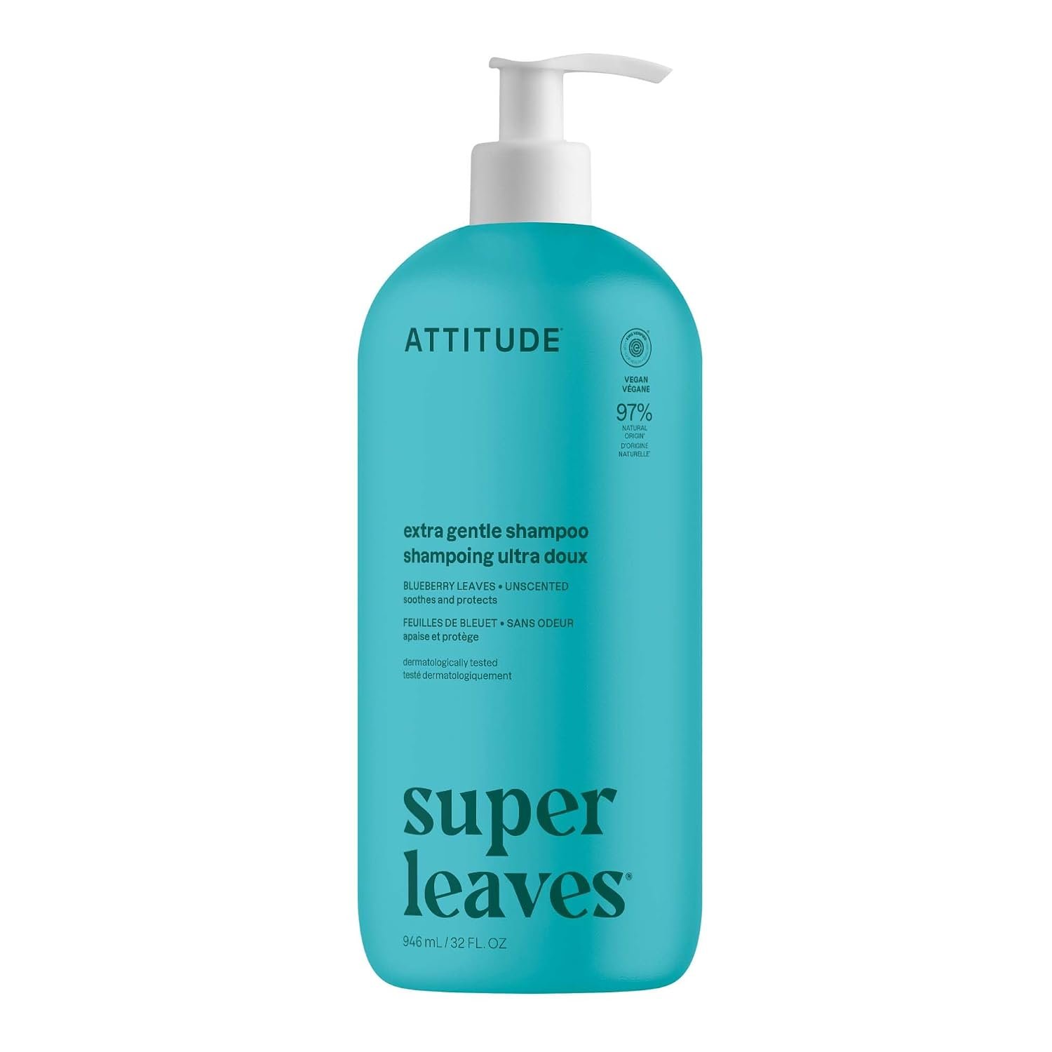 ATTITUDE Fragrance-Free Shampoo for Sensitive Scalp, EWG Verified, 32 Fl Oz