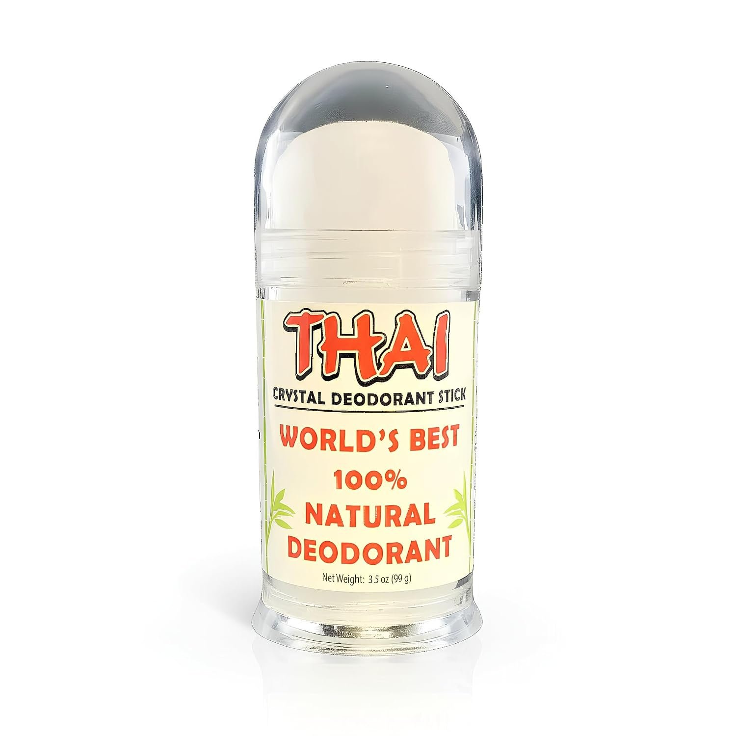 Thai Crystal Deodorant Stick | Natural Mineral Salt Potassium Alum Stone | Unscented, Aluminum Free, Hypoallergenic Deodorant for Women & Men | Thai Deodorant Stone (1-pack)