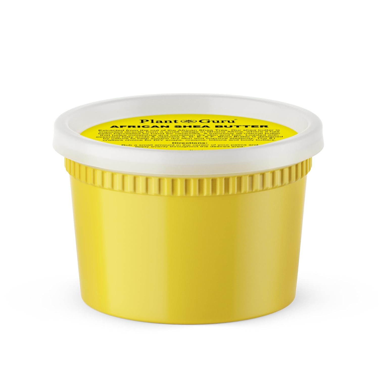 Plant Guru Raw African Shea Butter 16 oz. 100% Pure Natural Unrefined YELLOW – Ideal Moisturizer For Dry Skin, Body, Face And Hair Growth. Great For DIY Soap and Lip Balm Making.