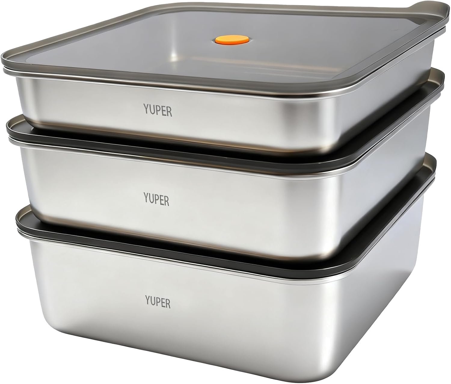 YUPER Stainless Steel Food Storage Containers, 3 Pack (84+125+162OZ)