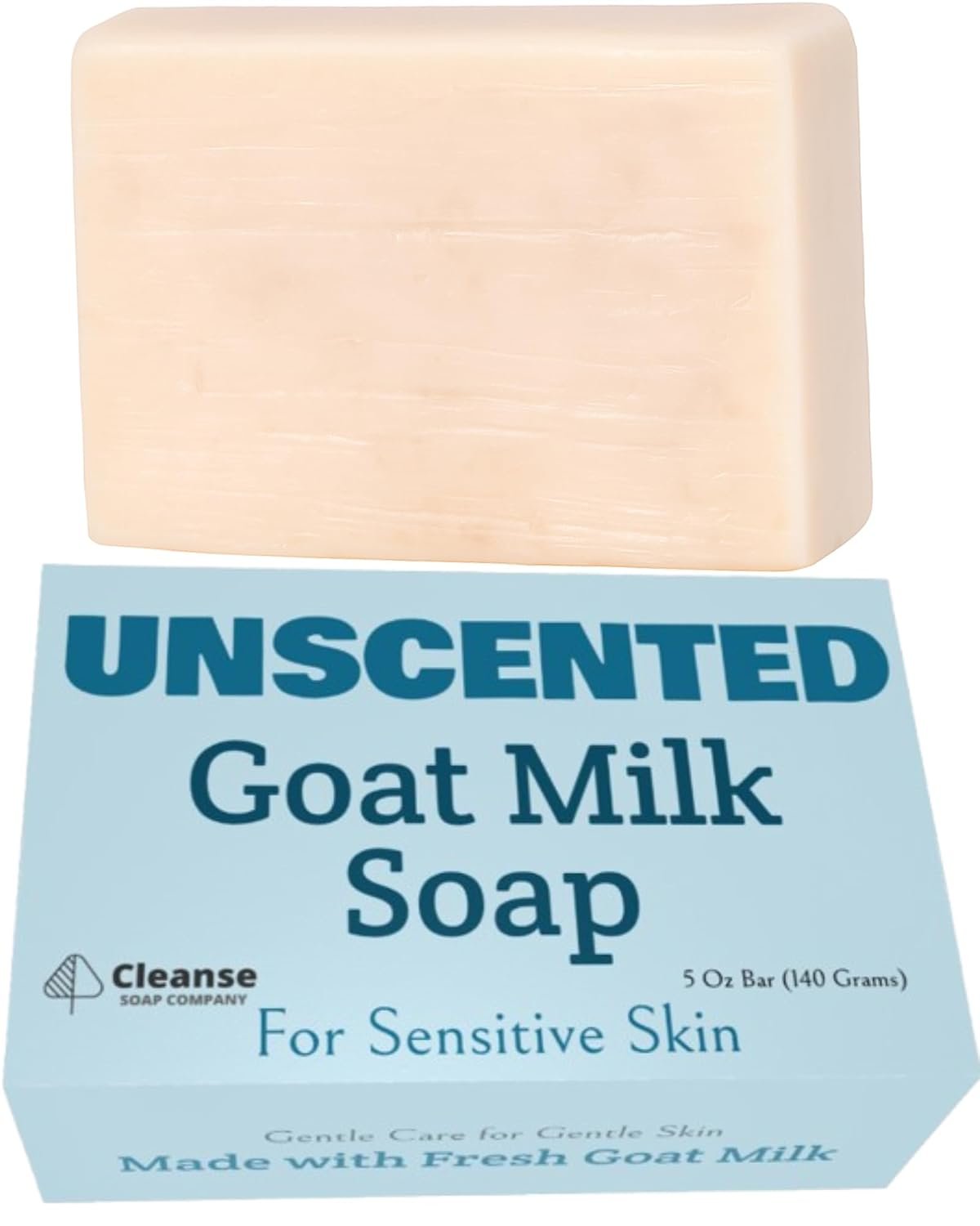 Goat Milk Soap Bar for Eczema, Sensitive Skin & Dry Skin – Unscented Goat Milk Soap Bar for Gentle Cleansing & Moisturizing 5 Oz Bar