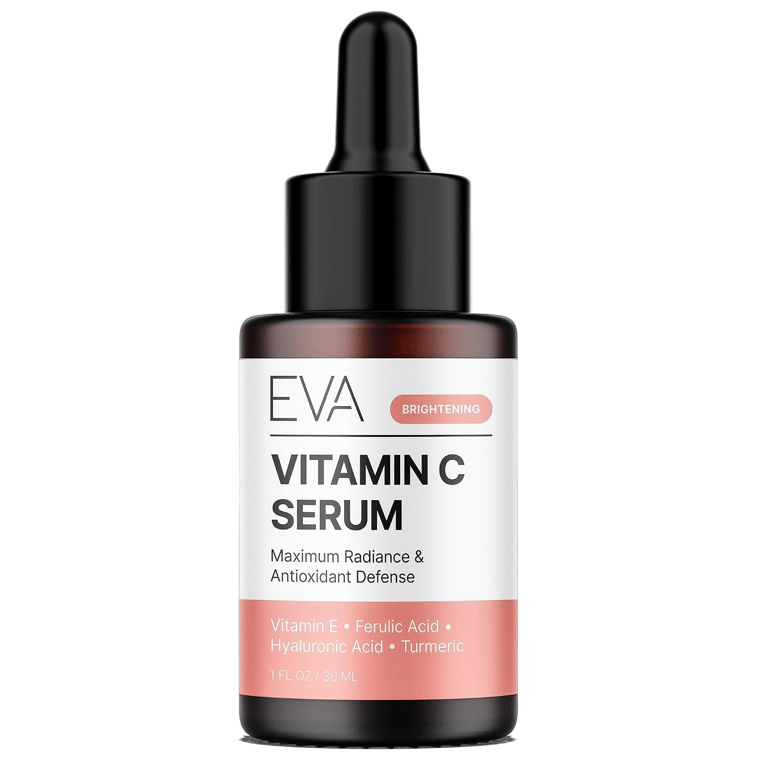 Eva Naturals Vitamin C Serum 20%, Hyaluronic & Ferulic Acid, 1 oz