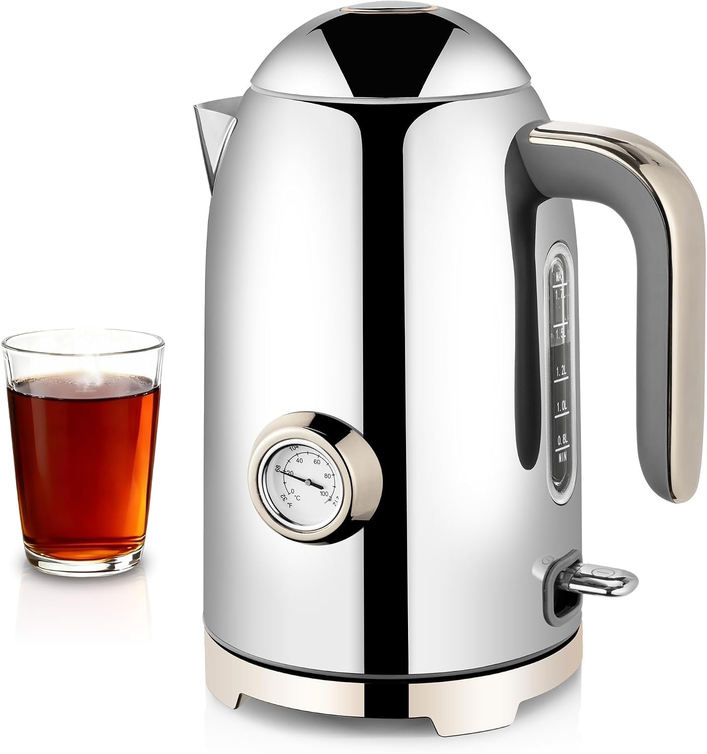 SUSTEAS Electric Kettle, Glossy Silver, 57oz
