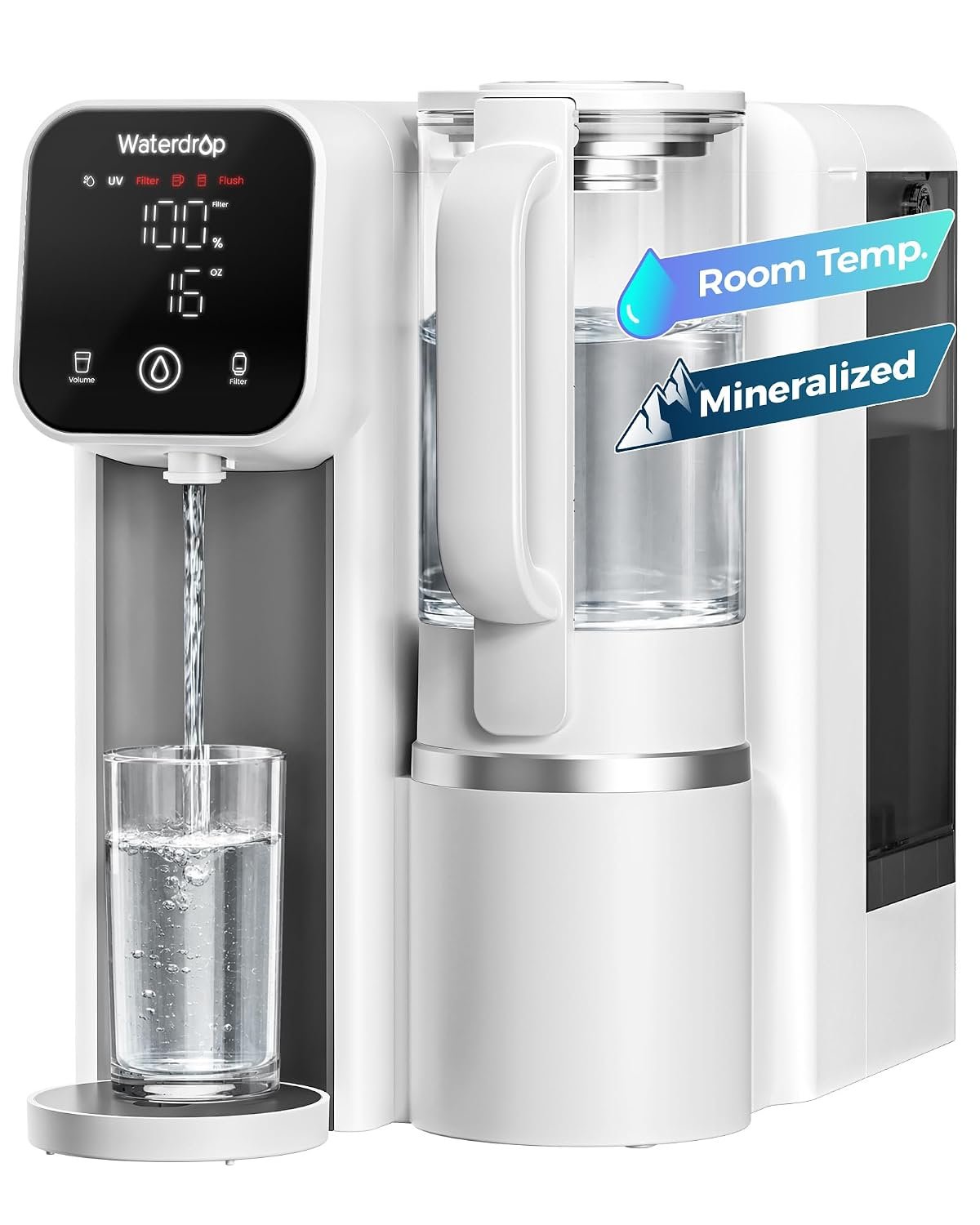 Waterdrop M6SL Mineral Reverse Osmosis Water Filter Countertop, Room-Temp