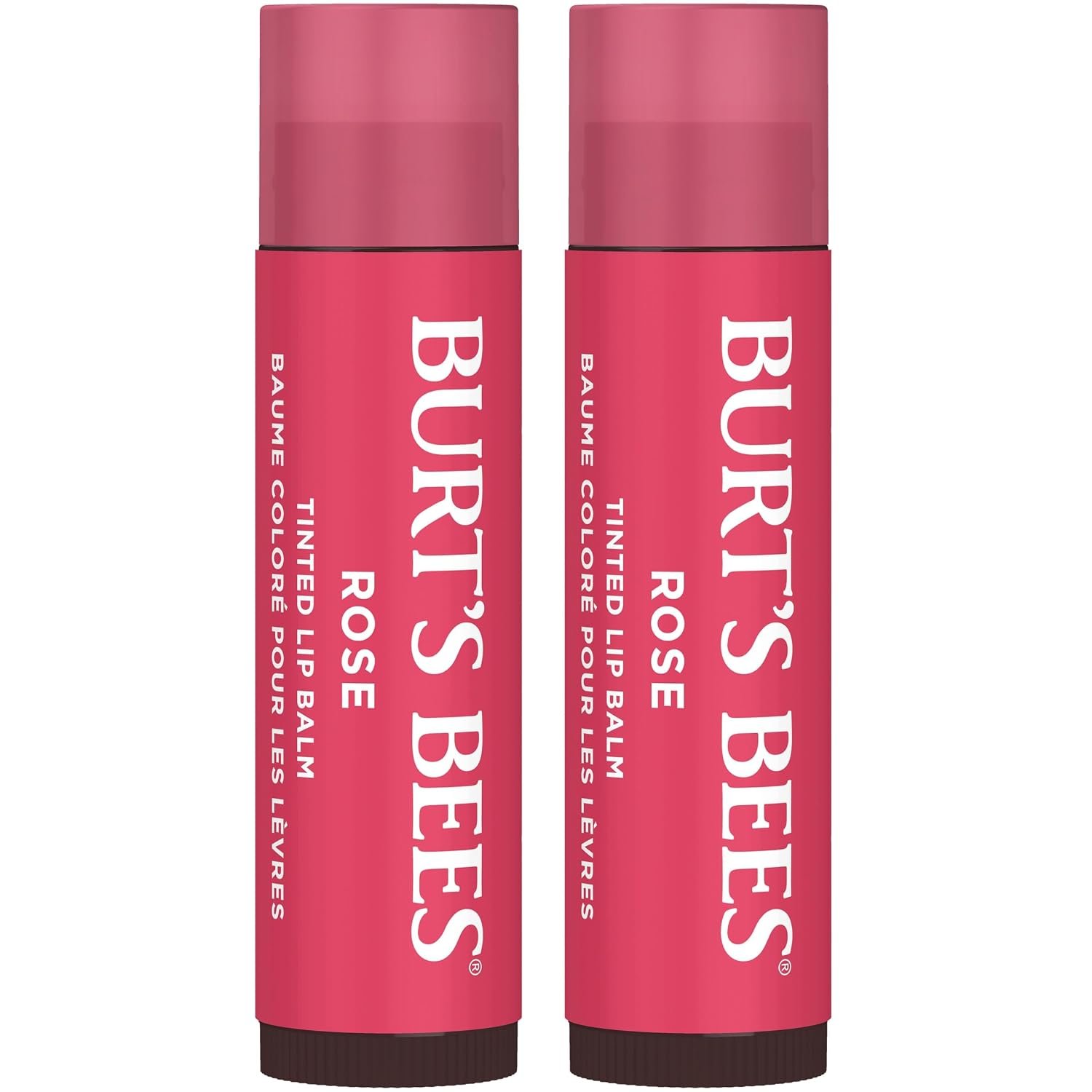 Burt’s Bees Lip Tint Balm, Petal Rose, 0.15 oz., 2 Tubes