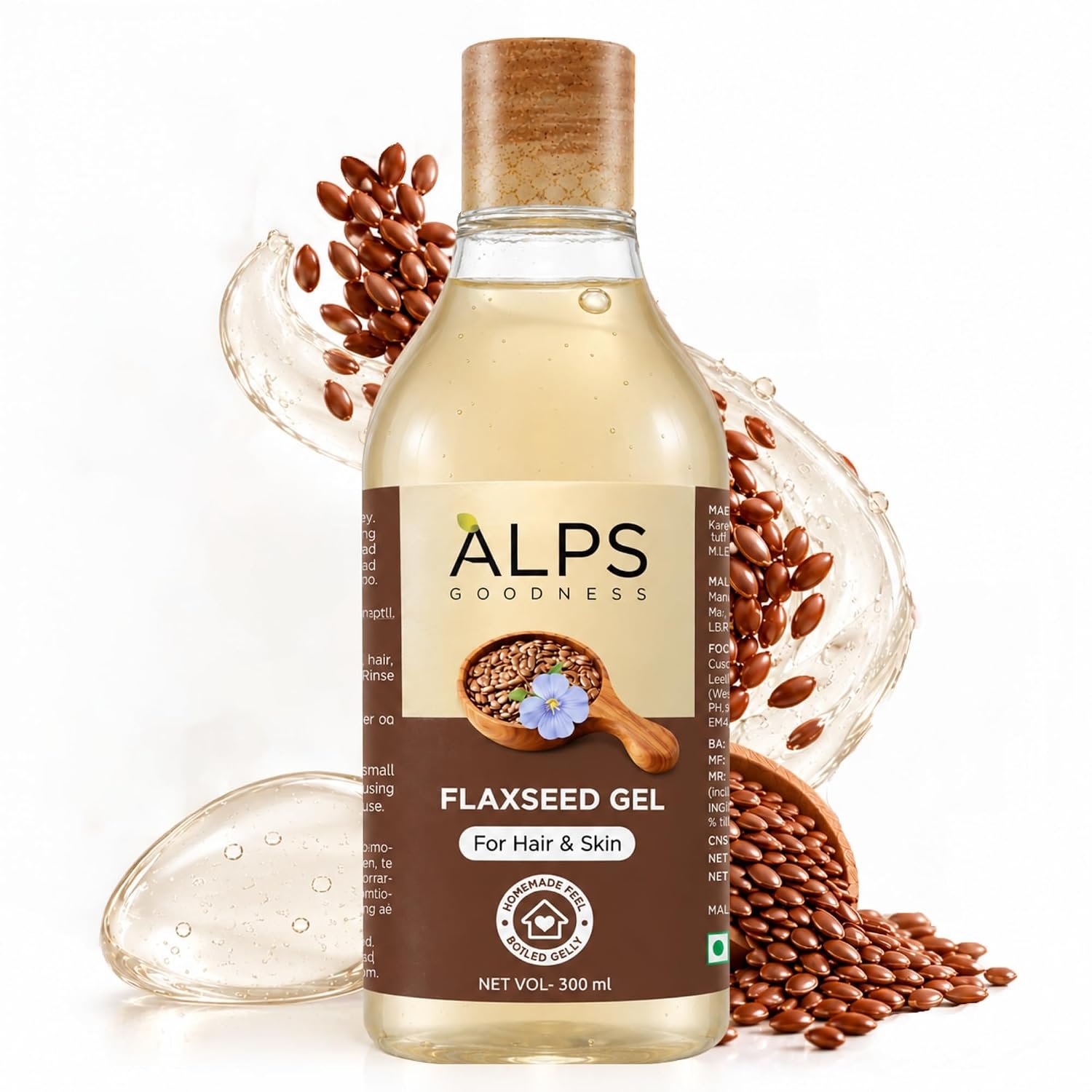 Alps Goodness Flaxseed Gel for Hair, Frizz Control, 10.14 Fl Oz