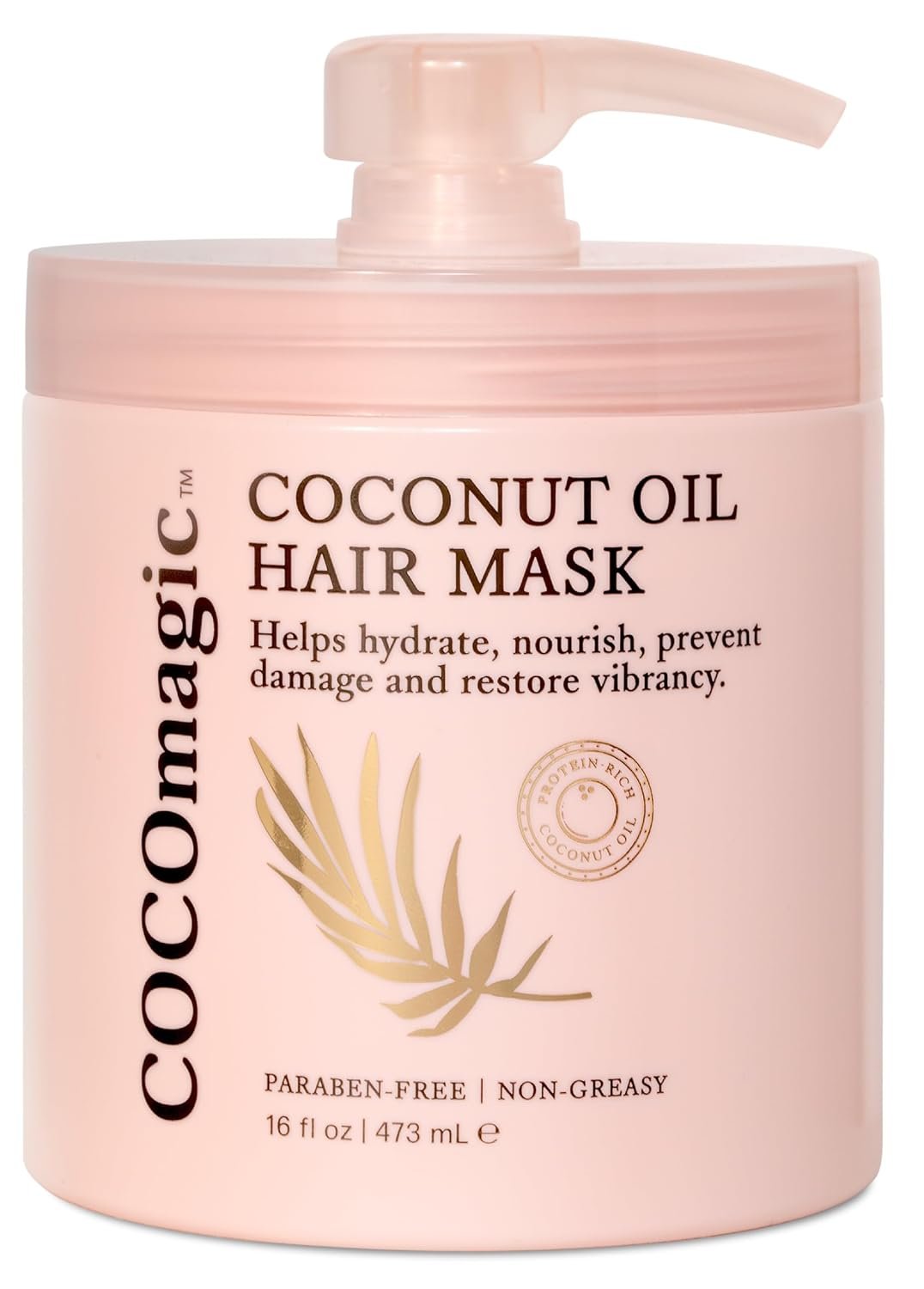 Cocomagic Coconut Oil Hair Mask – Repairs Damage, Prevents Frizz, Restores & Adds Shine | Protein Rich & Extra Hydrating | Paraben Free (16 Fl Oz)