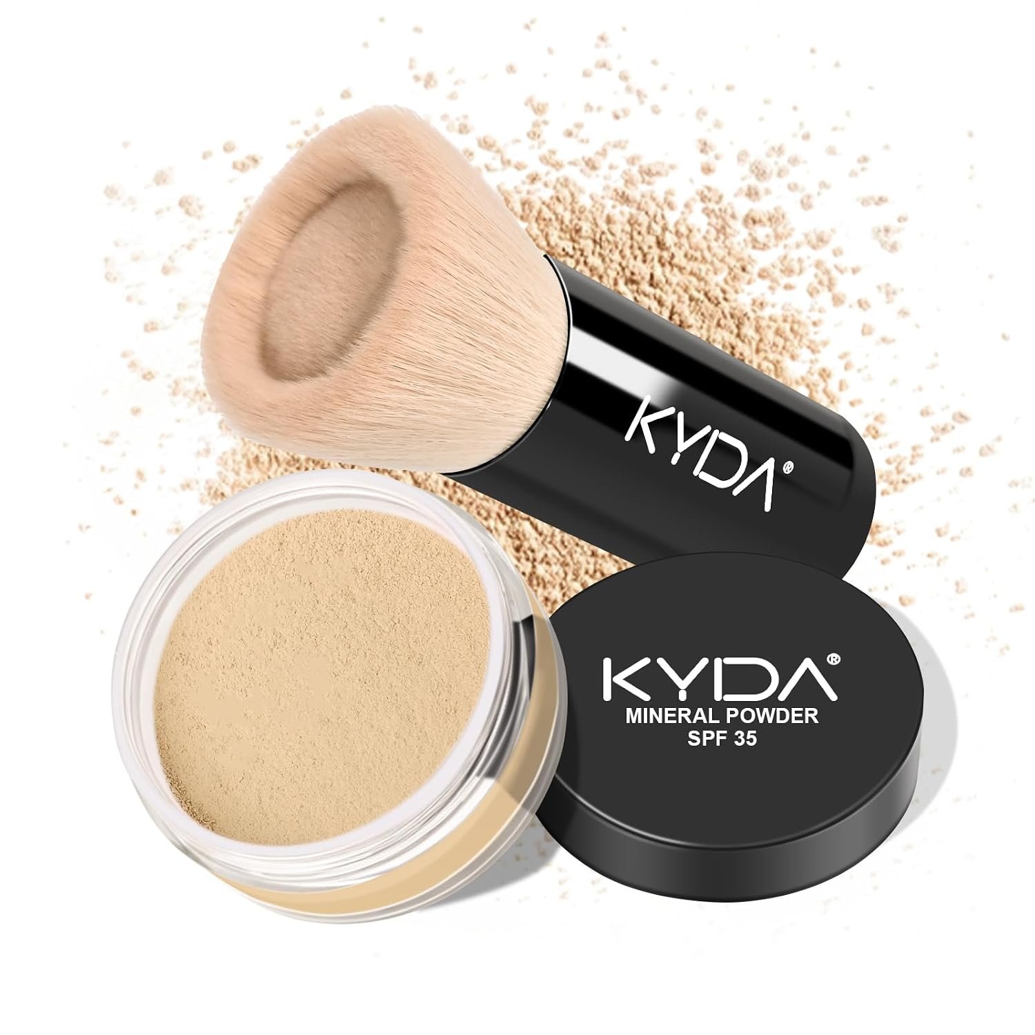 Mineral Powder Foundation, SPF 35 Loose Powder Foundation, Natural Glow Skin-improving Mineral Foundation for Mature Skin, Sheer to Full Buildable Coverage, Reduce Shine, 0.28 oz, Fair Light