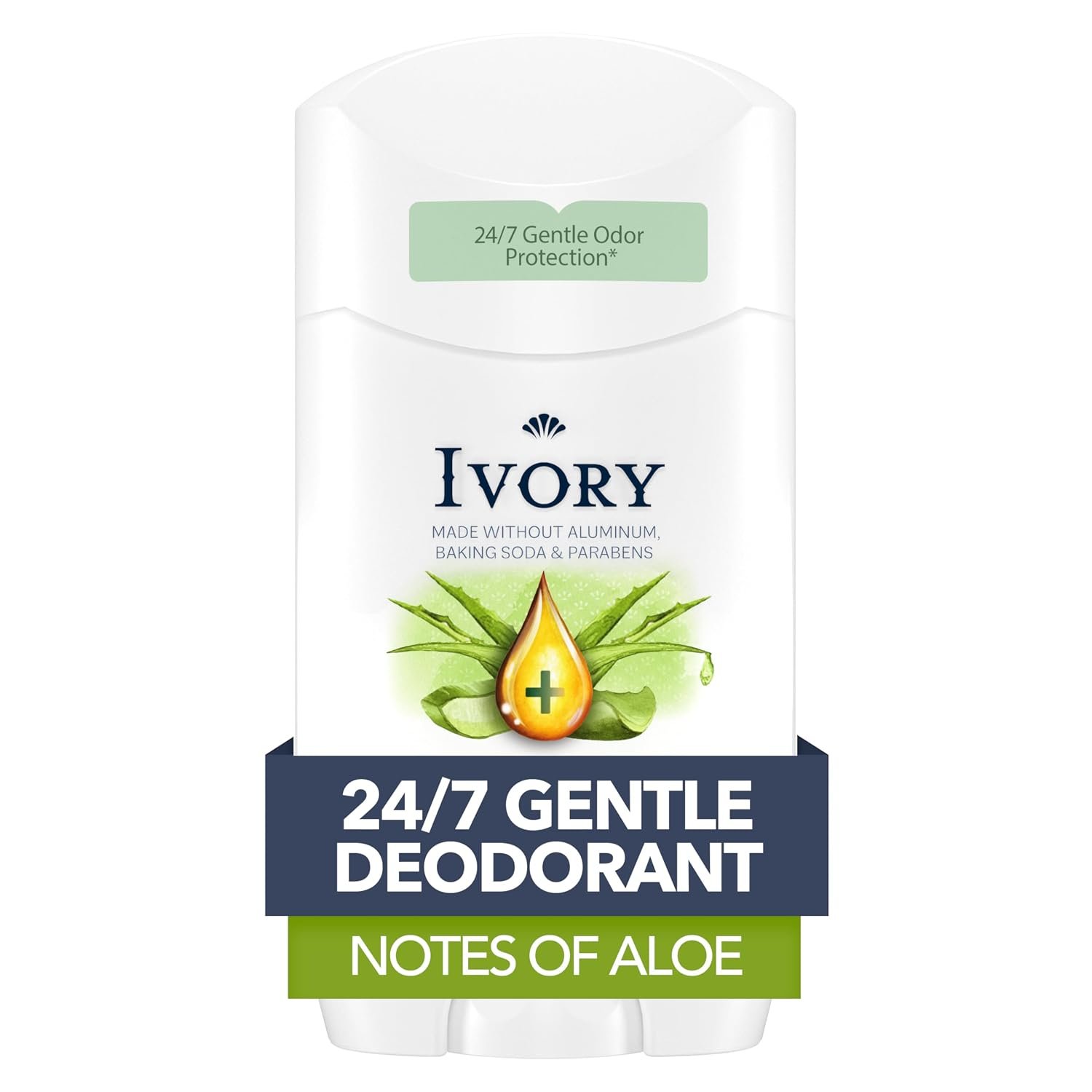 Ivory Deodorant for Women & Men, Aluminum Free, Aloe Scent, 2.4 oz