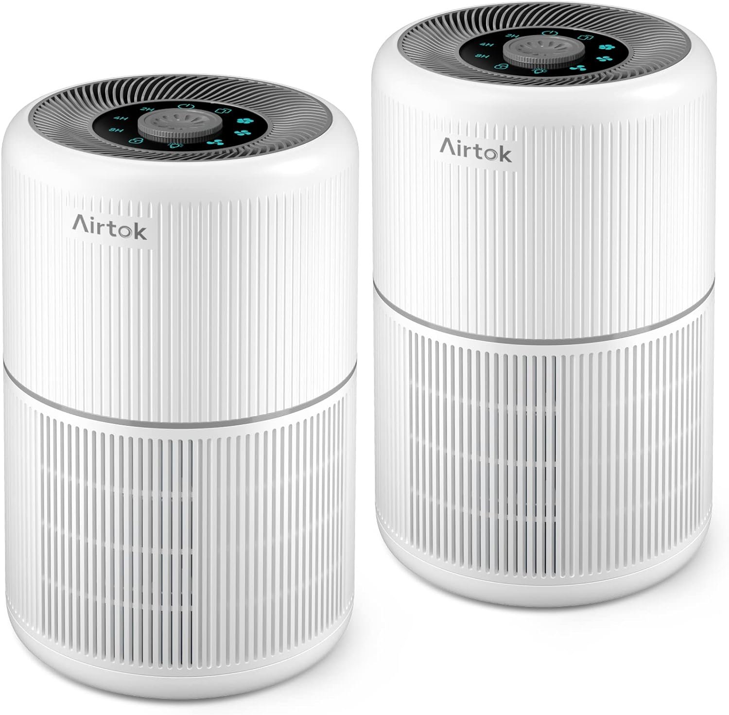 2 Pack Air Purifier for Home Bedroom with H13 True HEPA Filter for Smoke, Smokers, Dust, Odors, Pollen, Pet Dander | Quiet 99.9% Removal to 0.1 Microns | White Available for California