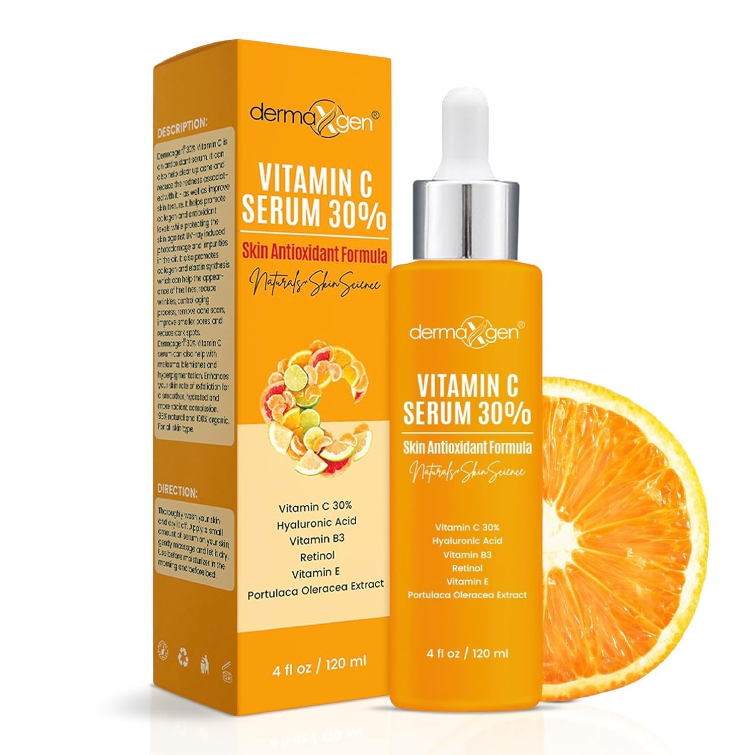 30% Vitamin C Serum for Face – Natural & Organic Anti Wrinkle & Skin Rejuvenator Moisturizer with Hyaluronic Acid & Vitamin E – Powerful Anti Aging Serum – Age-Defying Beauty Regimen- 4 FL OZ