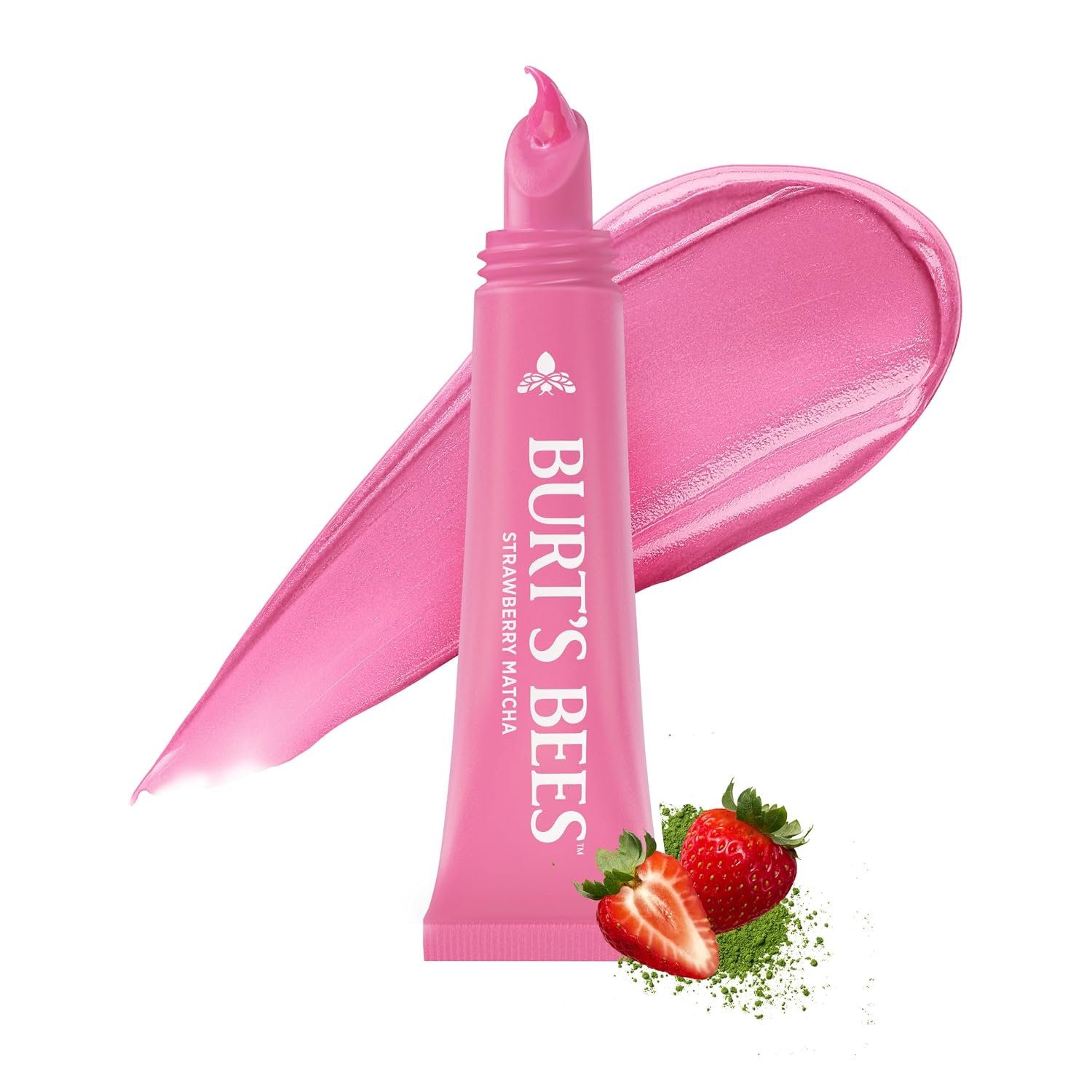 Burt’s Bees Hydrating Squeeze Tinted Lip Balm, Strawberry Matcha, 0.25 oz