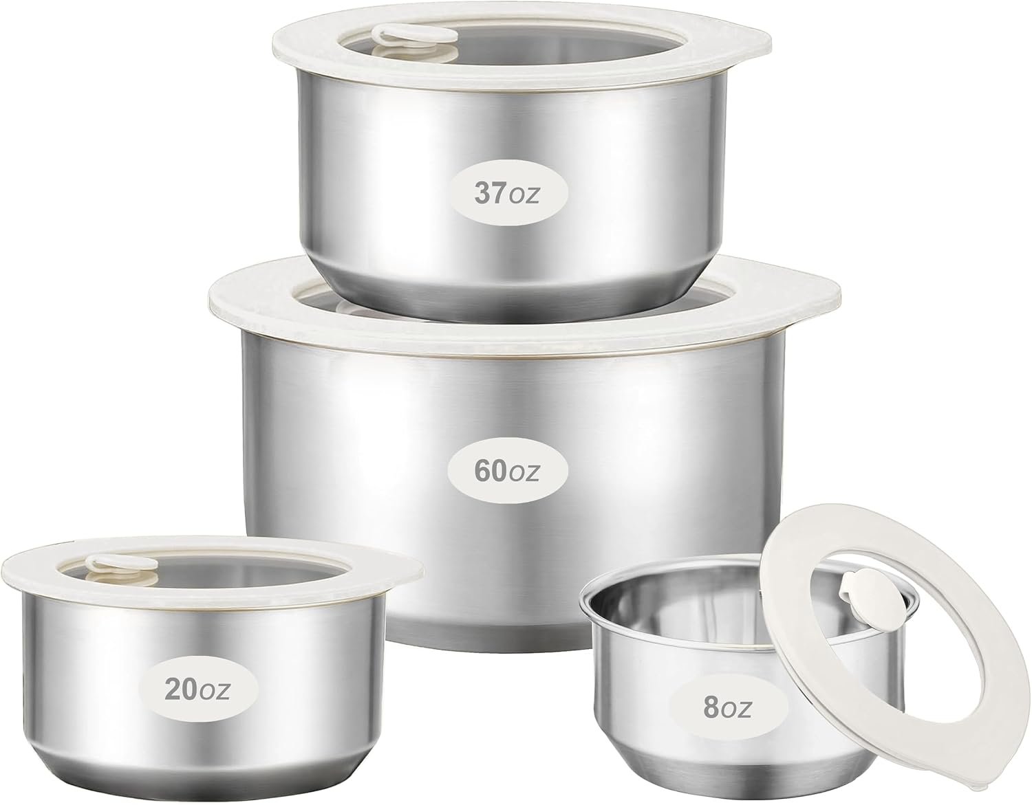 Urban Green Stainless Steel Food Containers with Glass Lid, Airtight Leakproof Stainless Steel Food Storage Container, Salad Bowl in set of 4, Round Shape, Microwave Safe, 100% Plastic Free