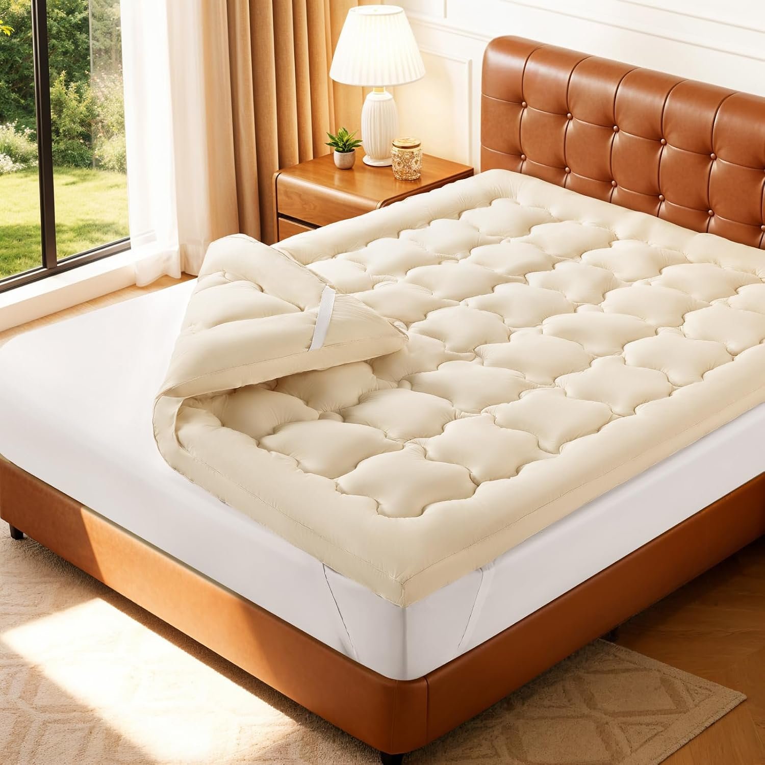 Luxury 100% Organic Wool Mattress Topper Queen Made from Australian Merino, Extra Soft 1500 GSM Wool Mattress Pad for Back Pain Relief, Fuffy Mattress Cover (60″x80″)