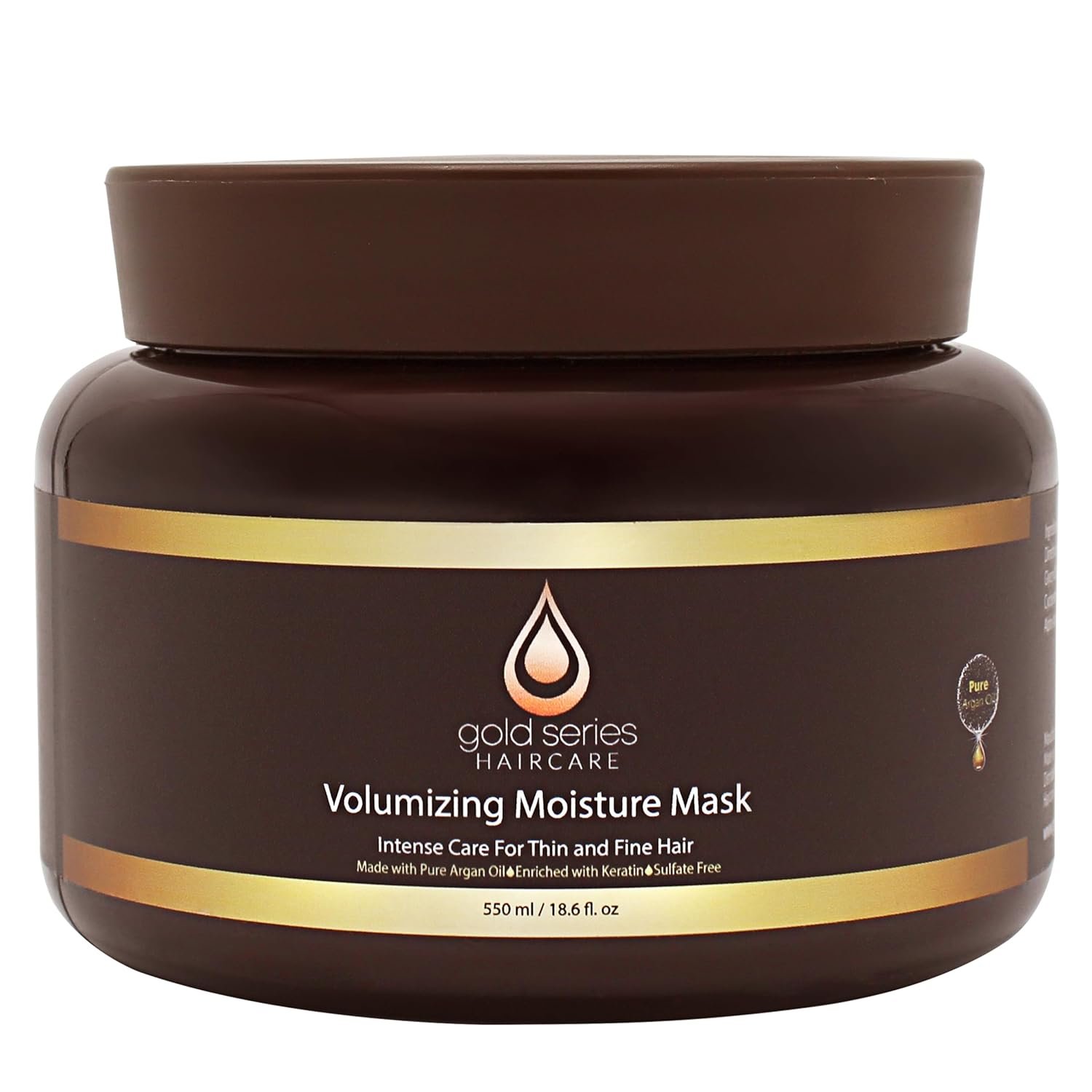 Gold Series Deep Conditioning Hair Mask – Moisturizing Treatment with Argan Oil for Dry, Damaged Hair, Volumizing Conditione (18.6 Oz)
