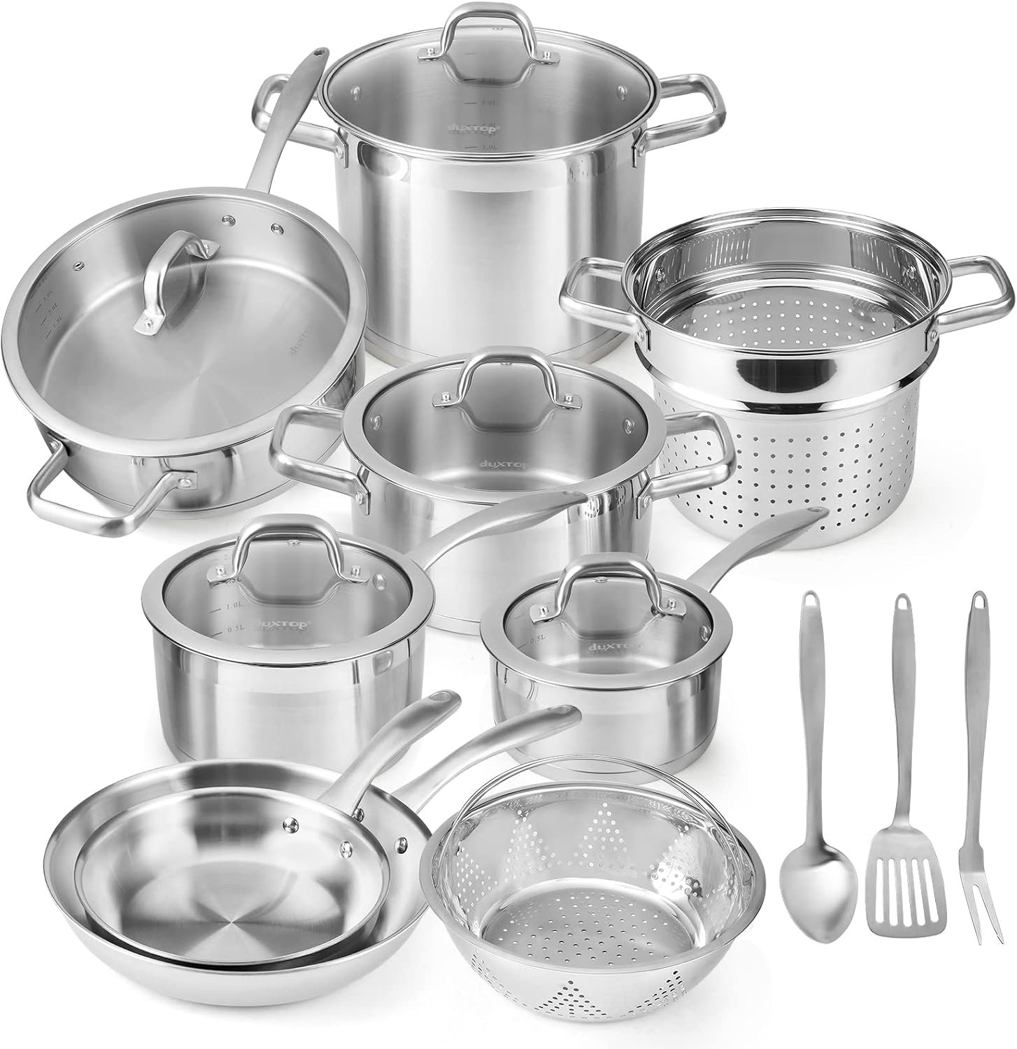 Duxtop Stainless Steel Pots and Pans Set, 17PC Induction Cookware Set