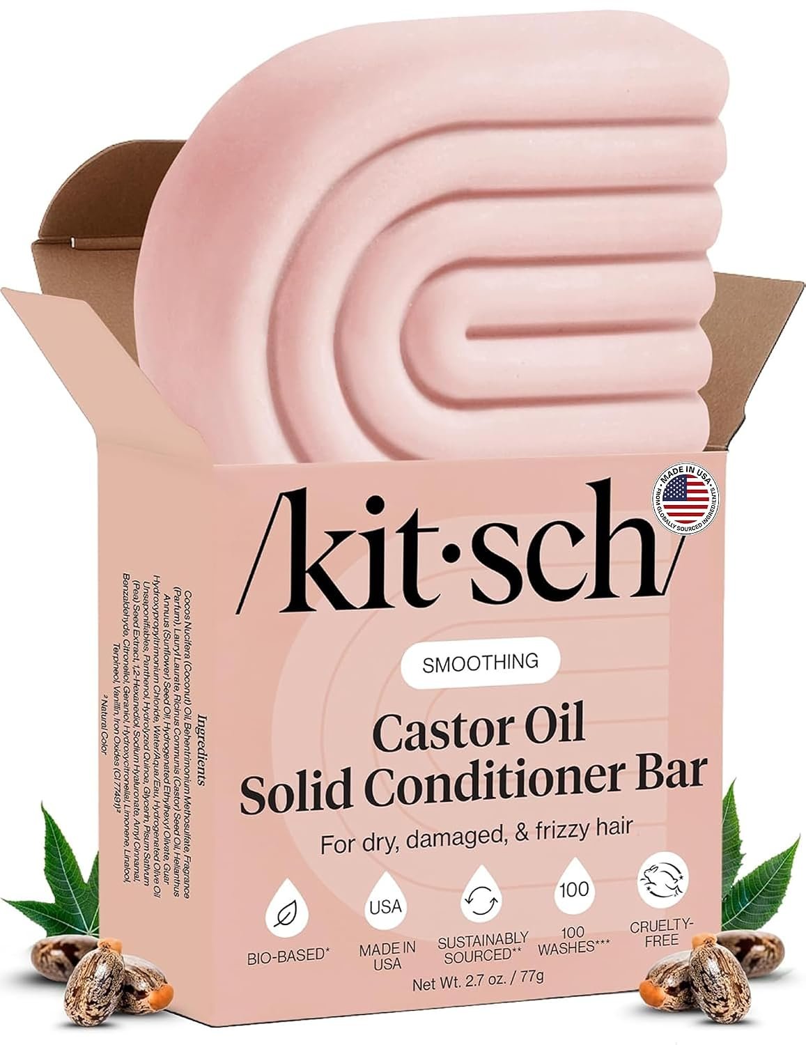 Kitsch Castor Oil Conditioner Bar Soap for Hair Growth – 2.7 oz