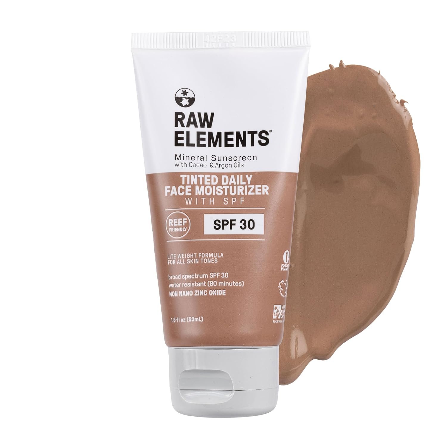 Raw Elements Tinted Daily Face Moisturizer – Mineral Sunscreen, 1.8 oz