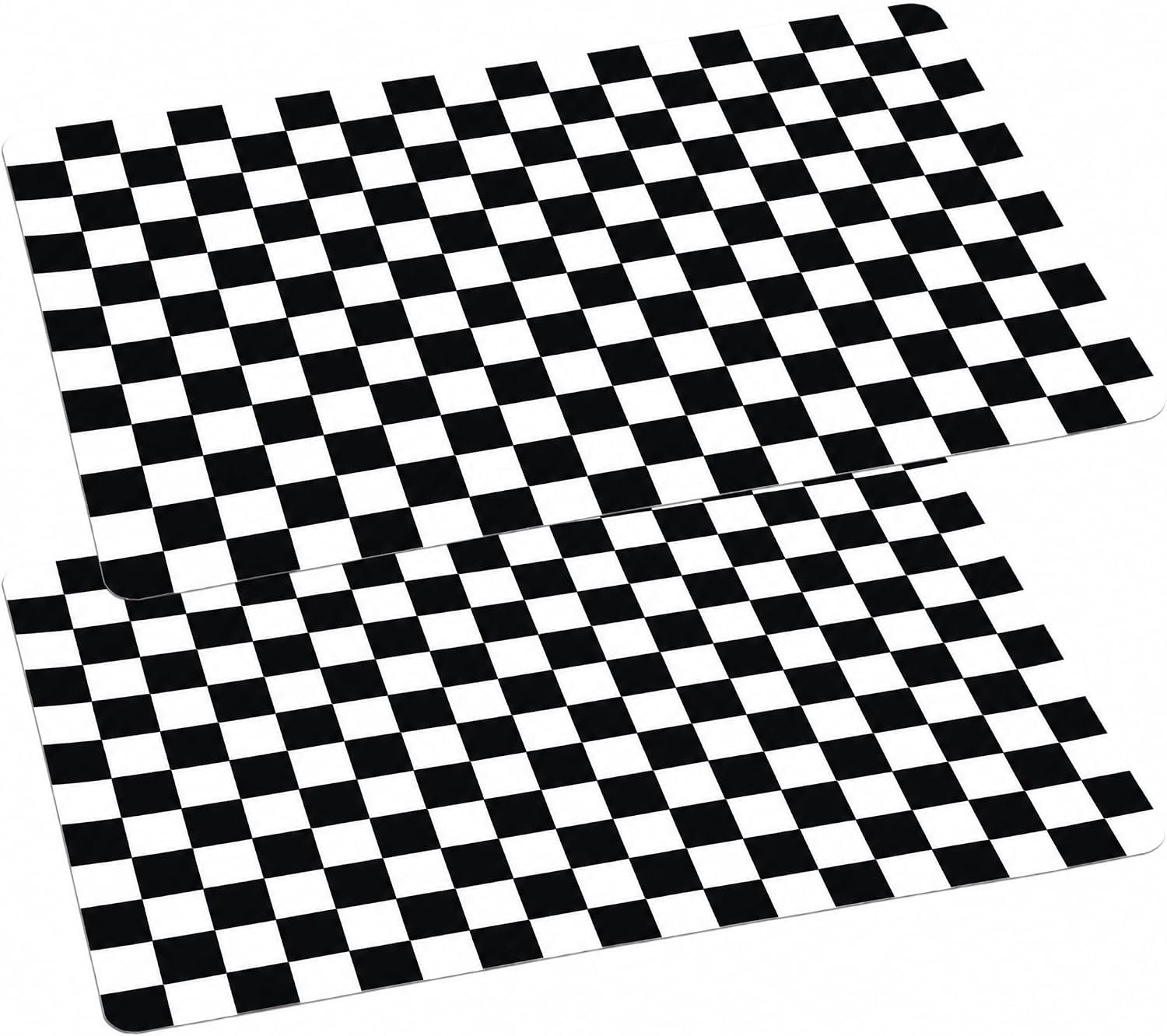 Domensi 2 Pcs Checkered Silicone Baking Mat Non-Stick Reusable Oven Liner, Food Grade Silicone Roasting Mat with Anti-Slip Grid Design for Baking, Oven, Air Fryer(Black and White, 16.4 x 10.8 Inch)